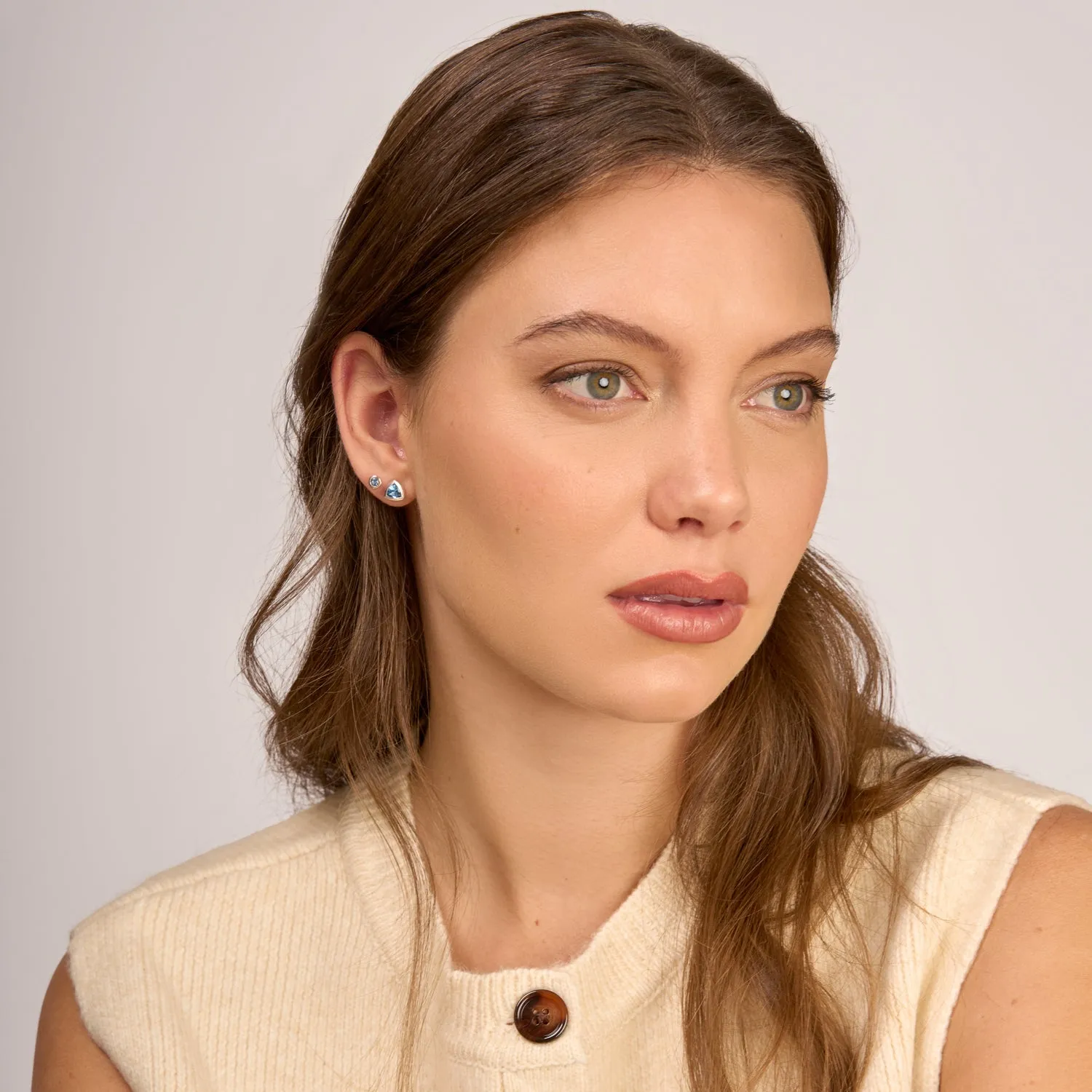 Blue Topaz Trillion Tutti Frutti Studs sold by Dower & Hall product image thumbnail 3