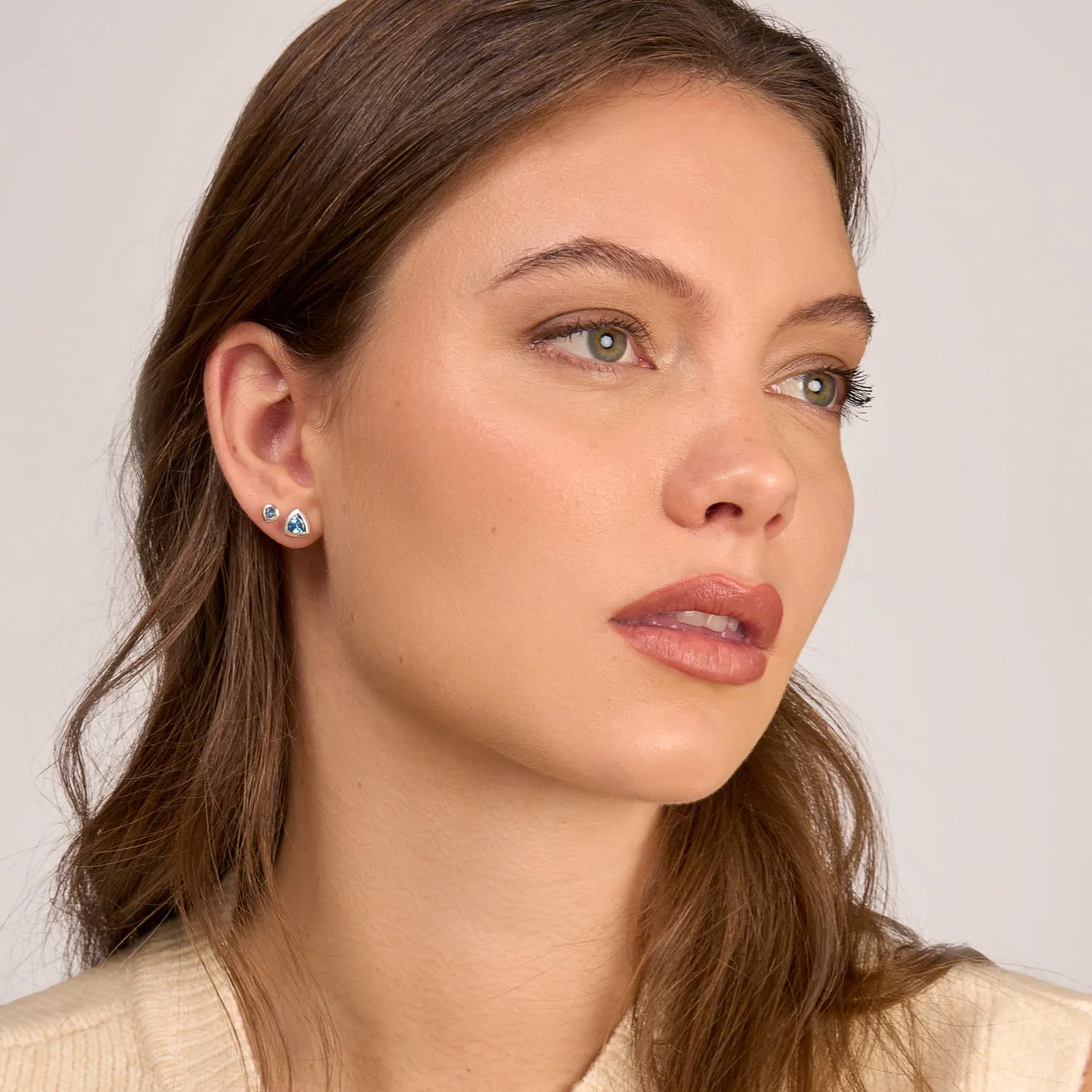 Blue Topaz Trillion Tutti Frutti Studs sold by Dower & Hall product image thumbnail 2