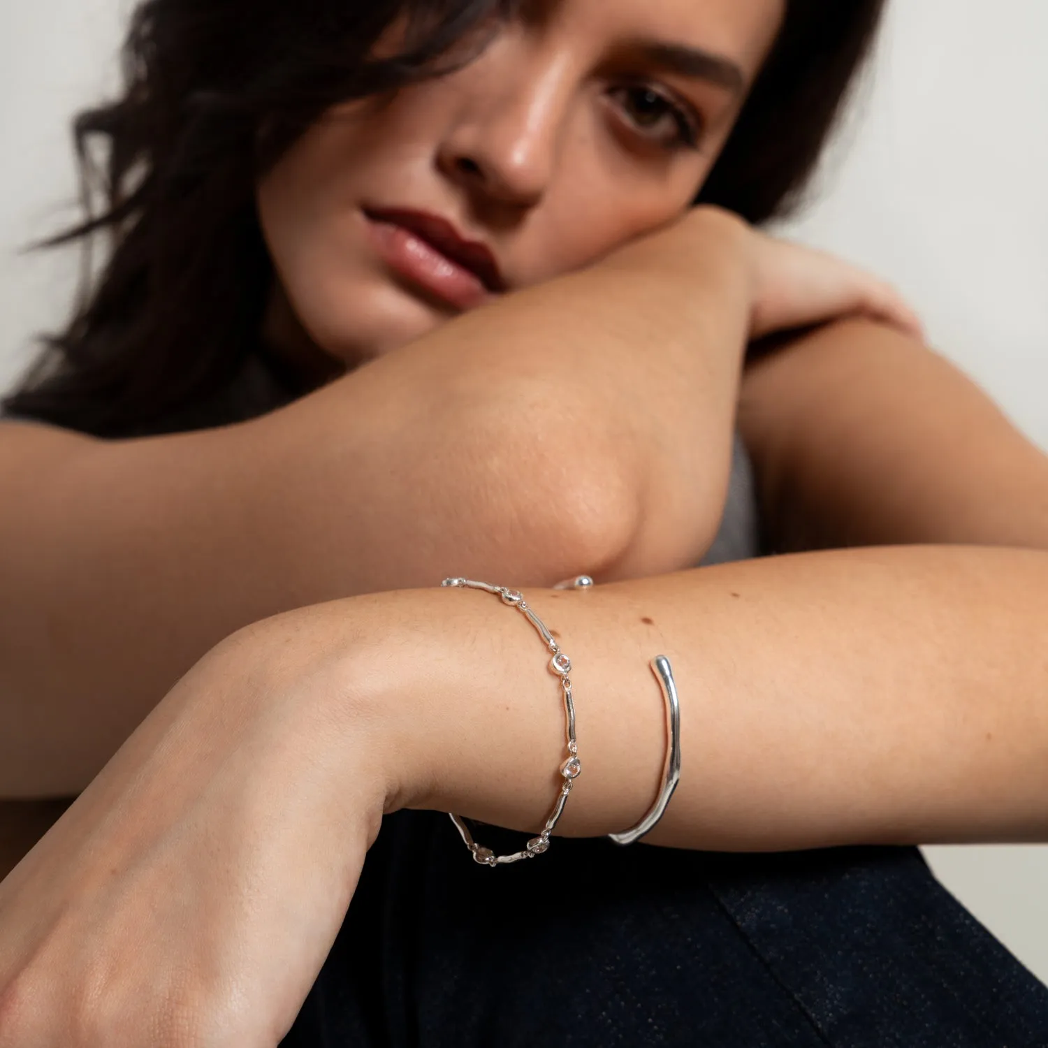 Sapphire Dewdrop & Waterfall Bracelet Set sold by Dower & Hall product image thumbnail 2