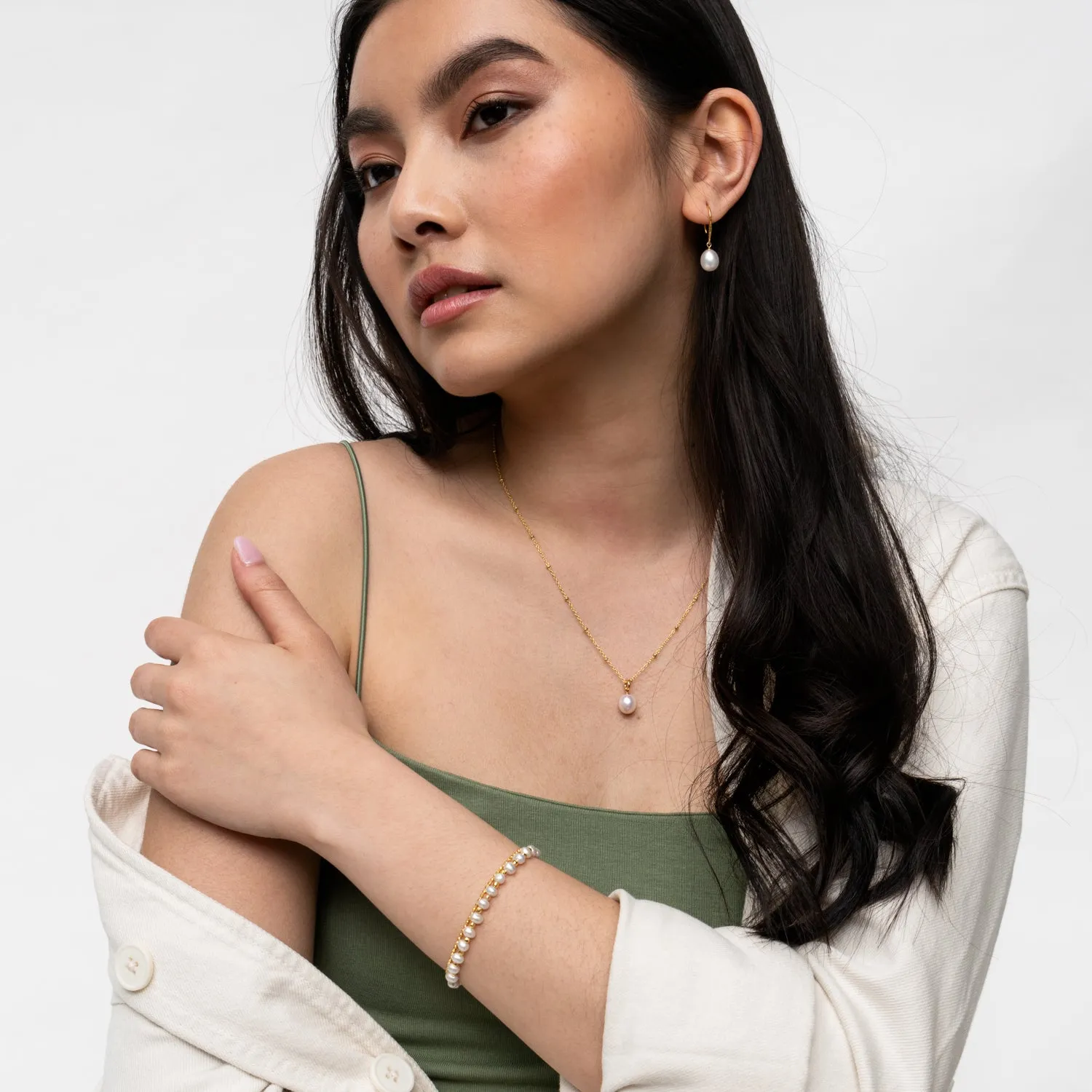 Sapphire Dewdrop & Pearl Bracelet Set sold by Dower & Hall product image thumbnail 5