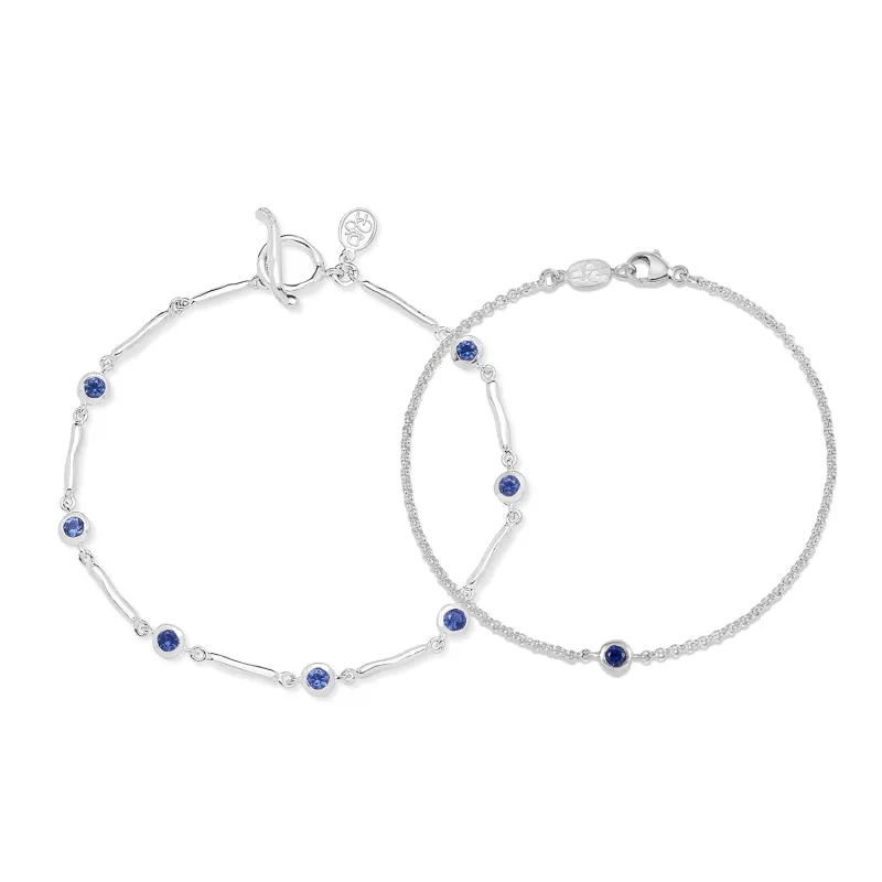 Sapphire Dewdrop Bracelet Set sold by Dower & Hall