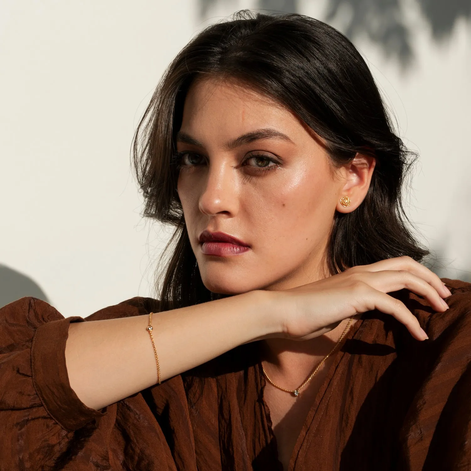 White Sapphire Dewdrop Necklace and Bracelet Set sold by Dower & Hall product image thumbnail 2