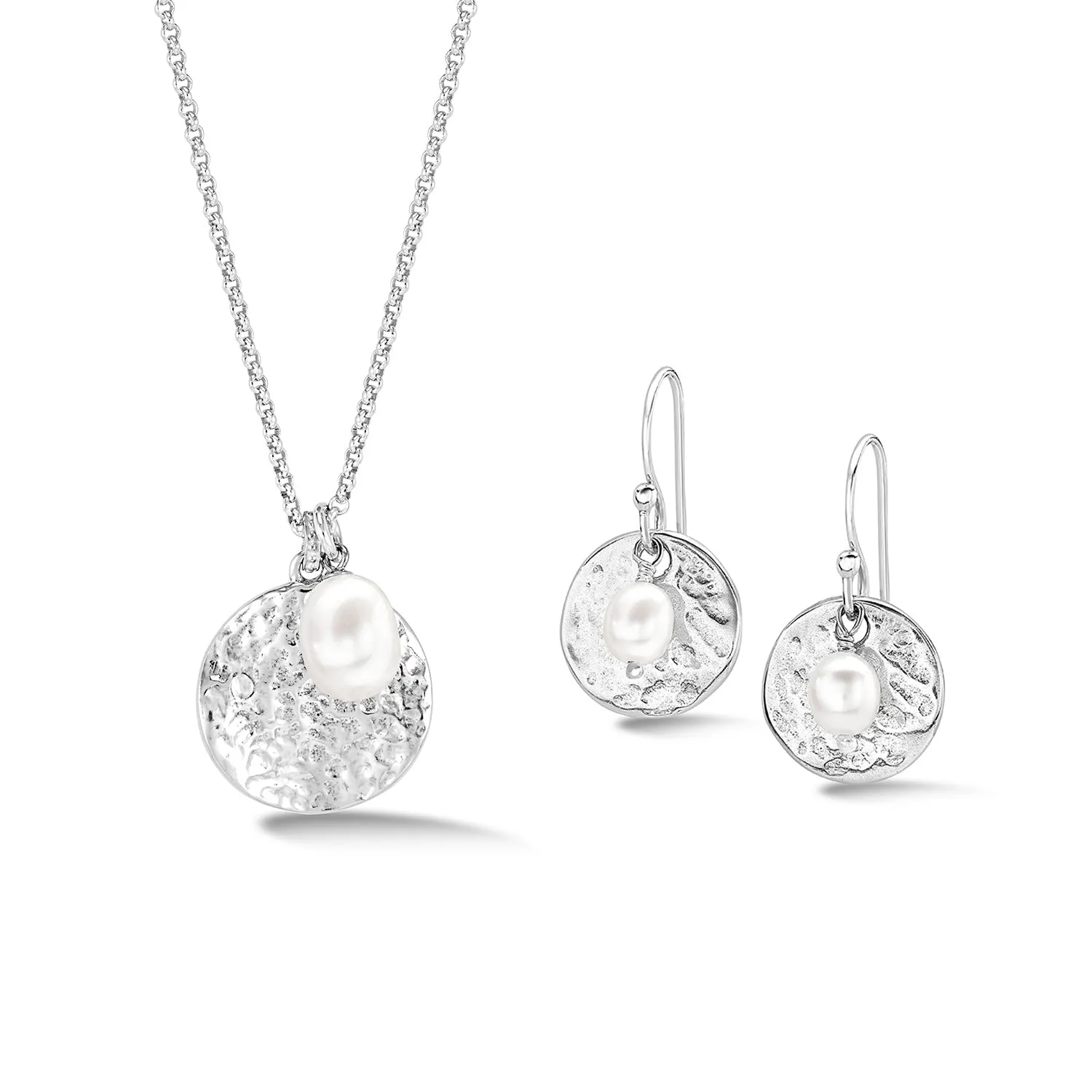 Nomad Pearl Necklace & Earrings Set sold by Dower & Hall