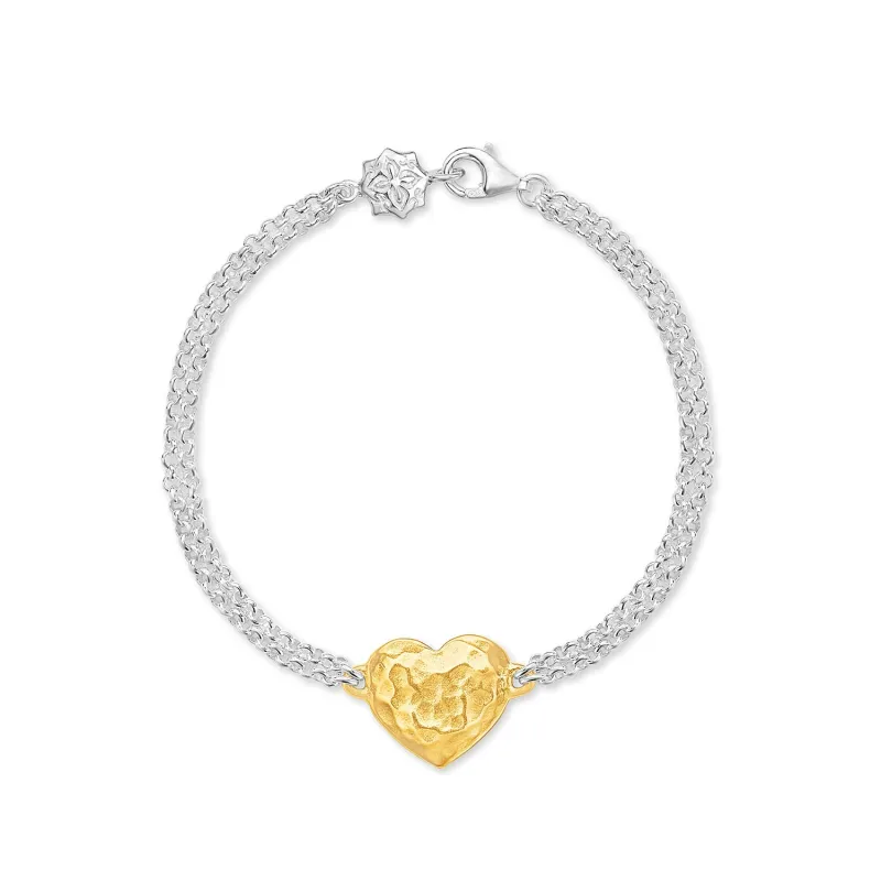 Engravable Heart Chain Bracelet made by Dower & Hall