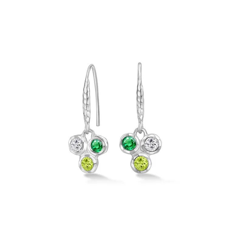 'Greens' Array Trio Drop Earrings sold by Dower & Hall
