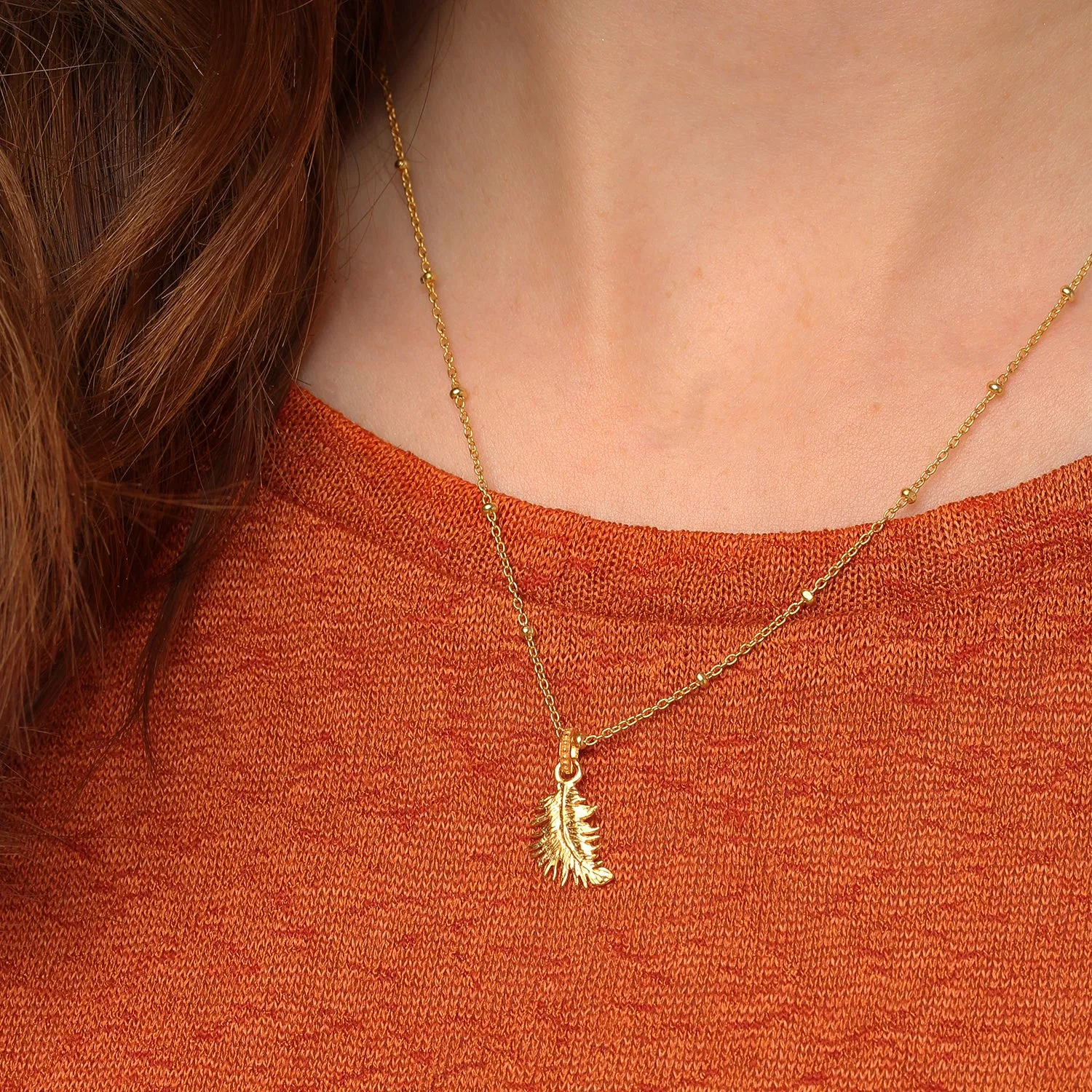 Small Feather Pendant sold by Dower & Hall product image thumbnail 2