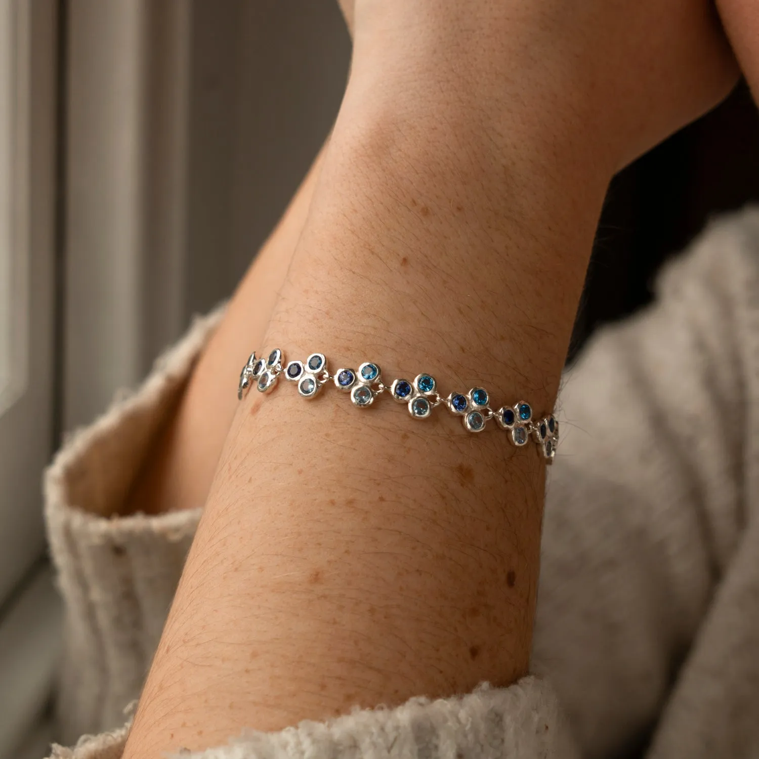 'Blues' Trio Array Line Bracelet sold by Dower & Hall product image thumbnail 2