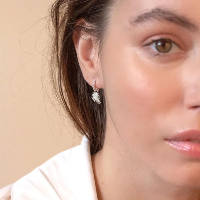 Feather Charm Huggie Hoops sold by Dower & Hall product image thumbnail 3