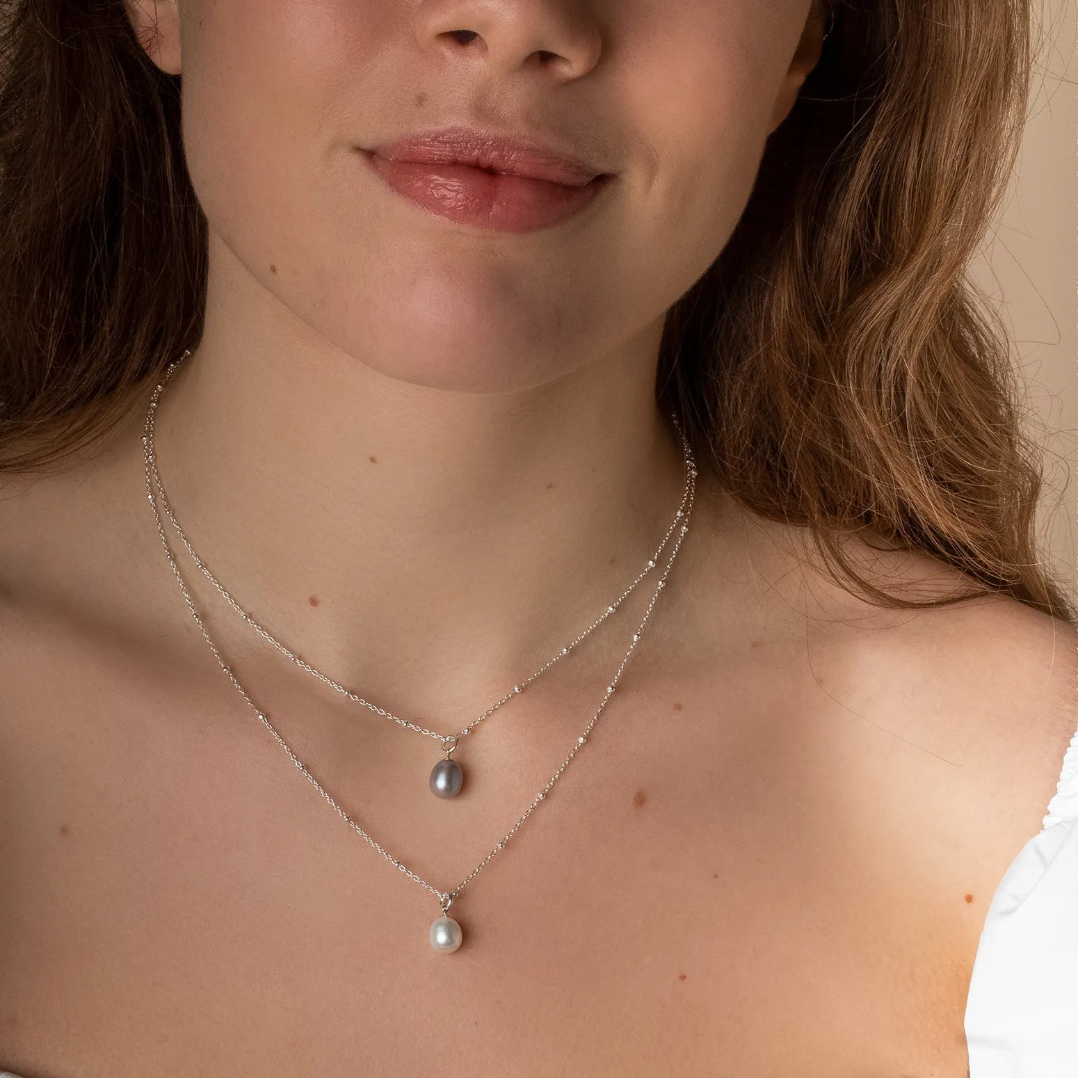 Timeless Adjustable 8mm Oval Peacock Pearl Pendant sold by Dower & Hall product image thumbnail 3