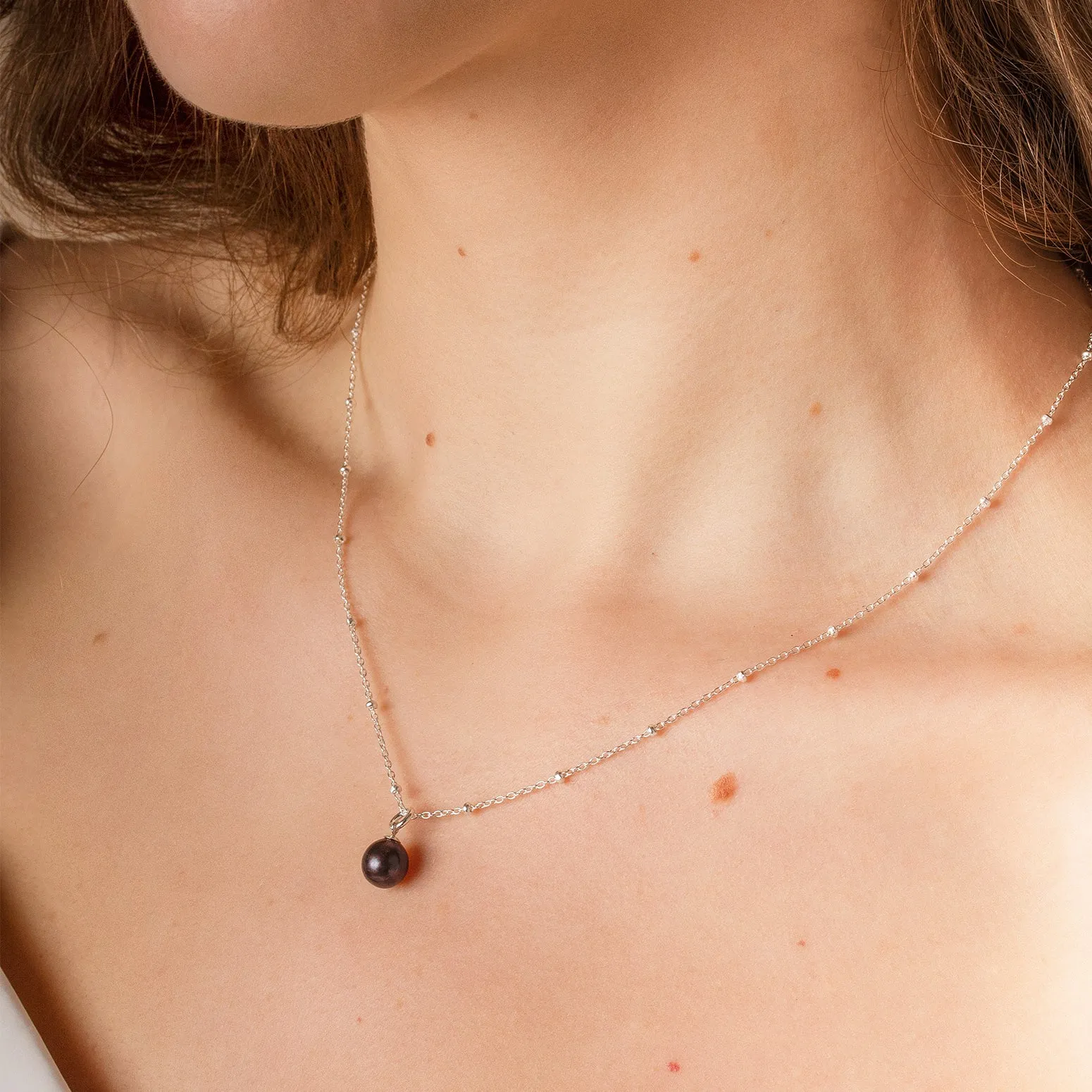 Timeless Adjustable 8mm Oval Peacock Pearl Pendant sold by Dower & Hall product image thumbnail 2