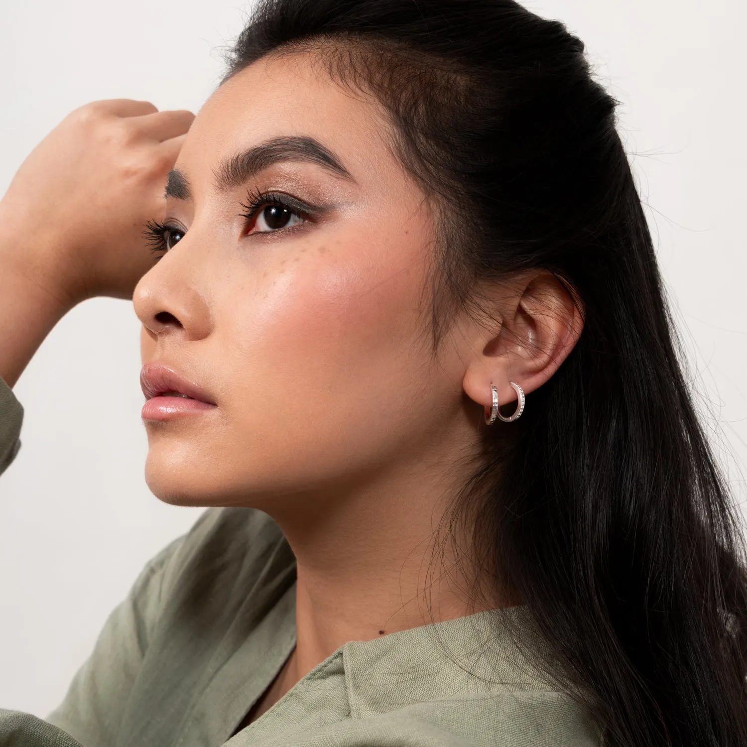 Medium Dotty Flat Edge Hoop sold by Dower & Hall product image thumbnail 2