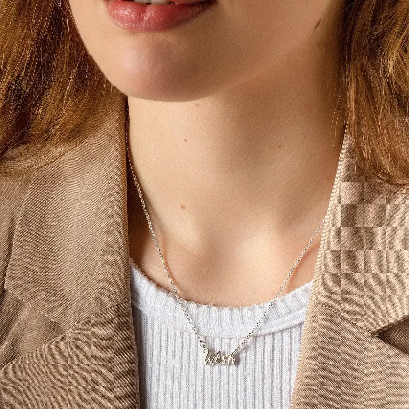 'Wish' White Sapphire Luscious Letters Pendant sold by Dower & Hall product image thumbnail 3