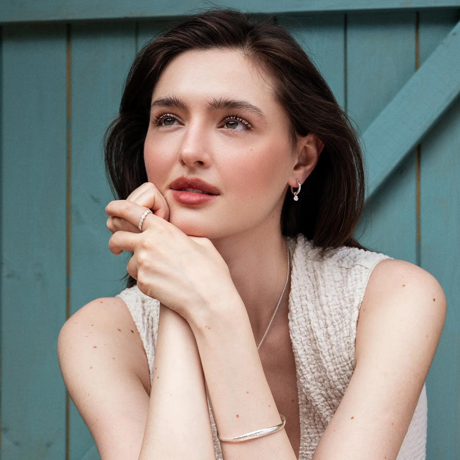 Hammered Wild Rose Hoops sold by Dower & Hall product image thumbnail 3