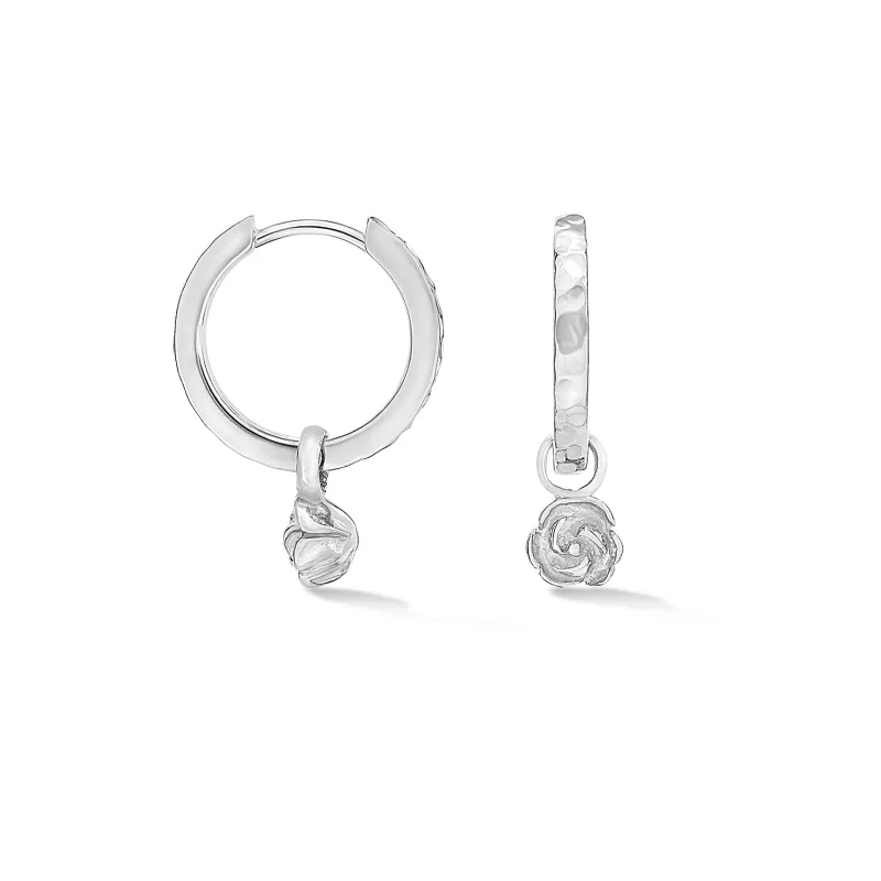 Hammered Wild Rose Hoops sold by Dower & Hall