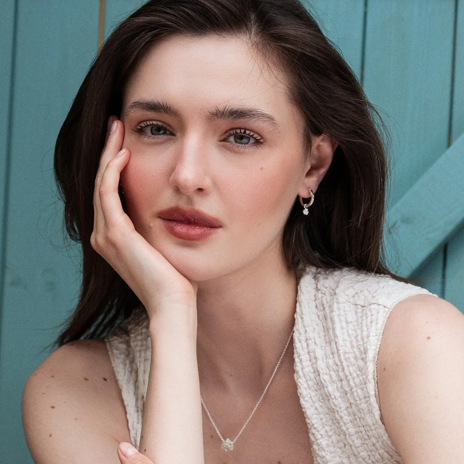 Hammered Wild Rose Hoops sold by Dower & Hall product image thumbnail 2