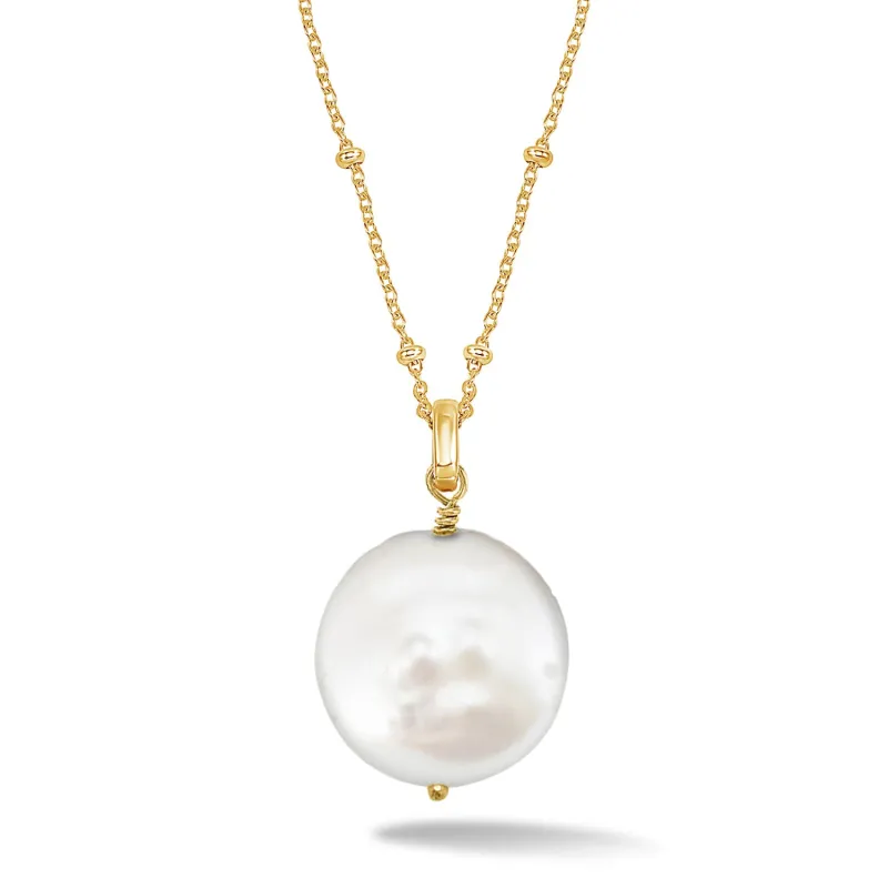 White Biwa Pearl Pendant sold by Dower & Hall