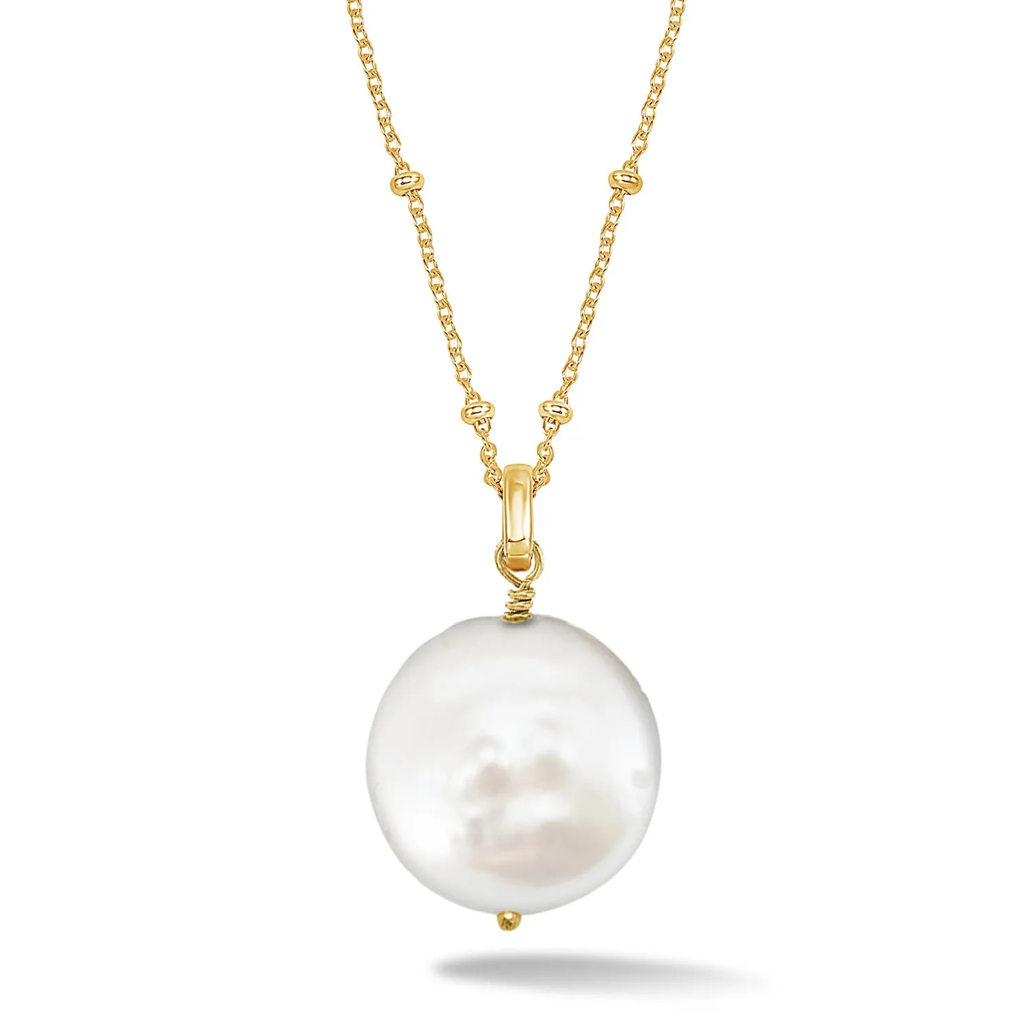 White Biwa Pearl Pendant sold by Dower & Hall