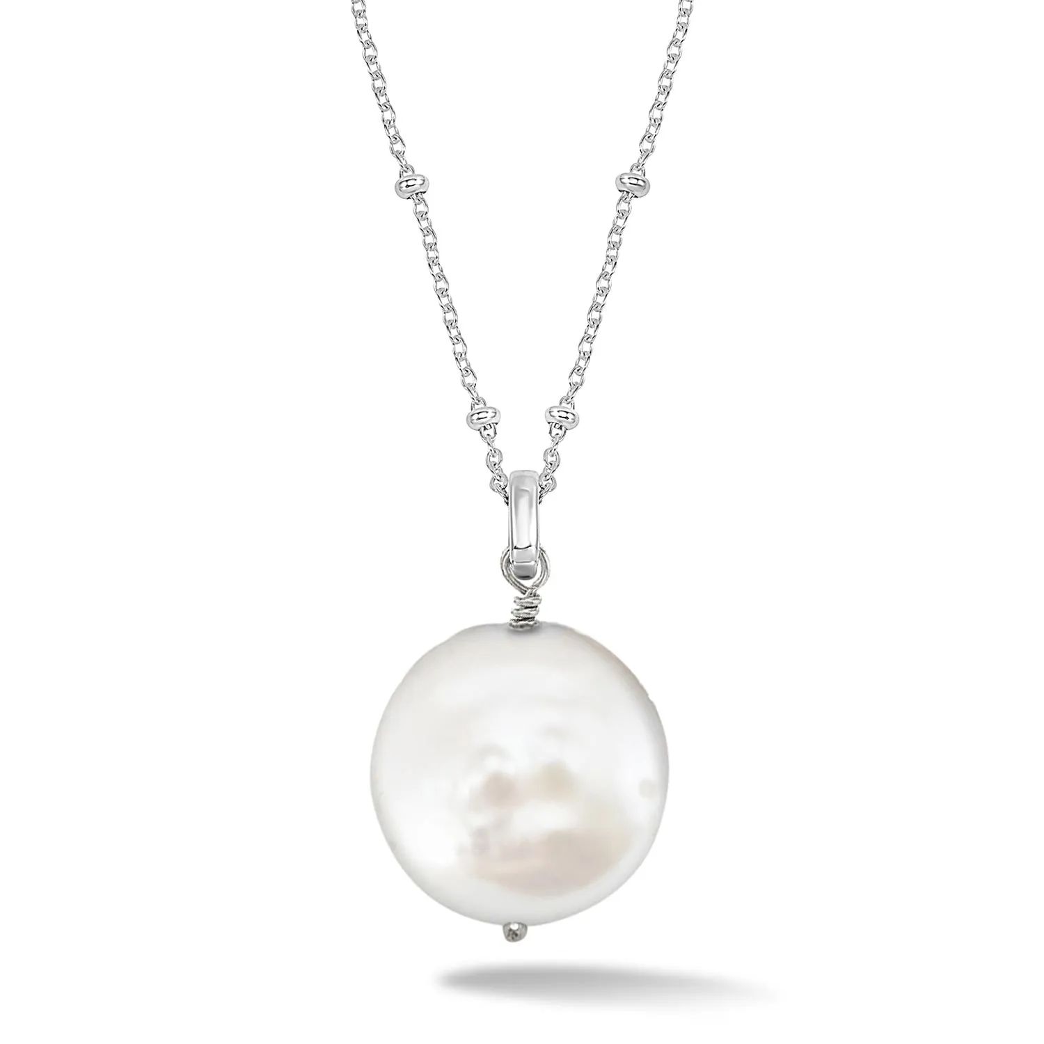 White Biwa Pearl Pendant sold by Dower & Hall product image thumbnail 4