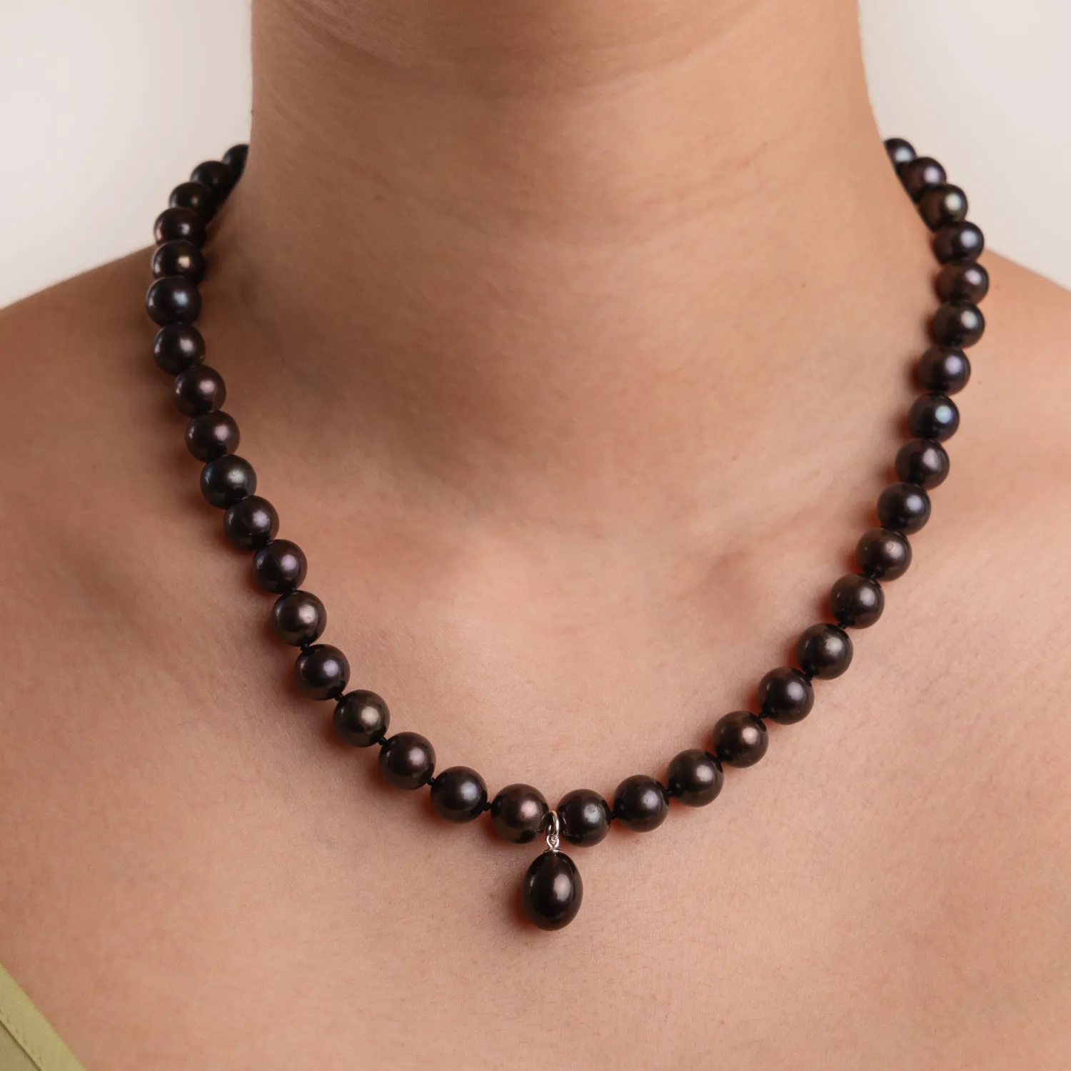 Large Peacock Pearl Drop Necklace sold by Dower & Hall product image thumbnail 3