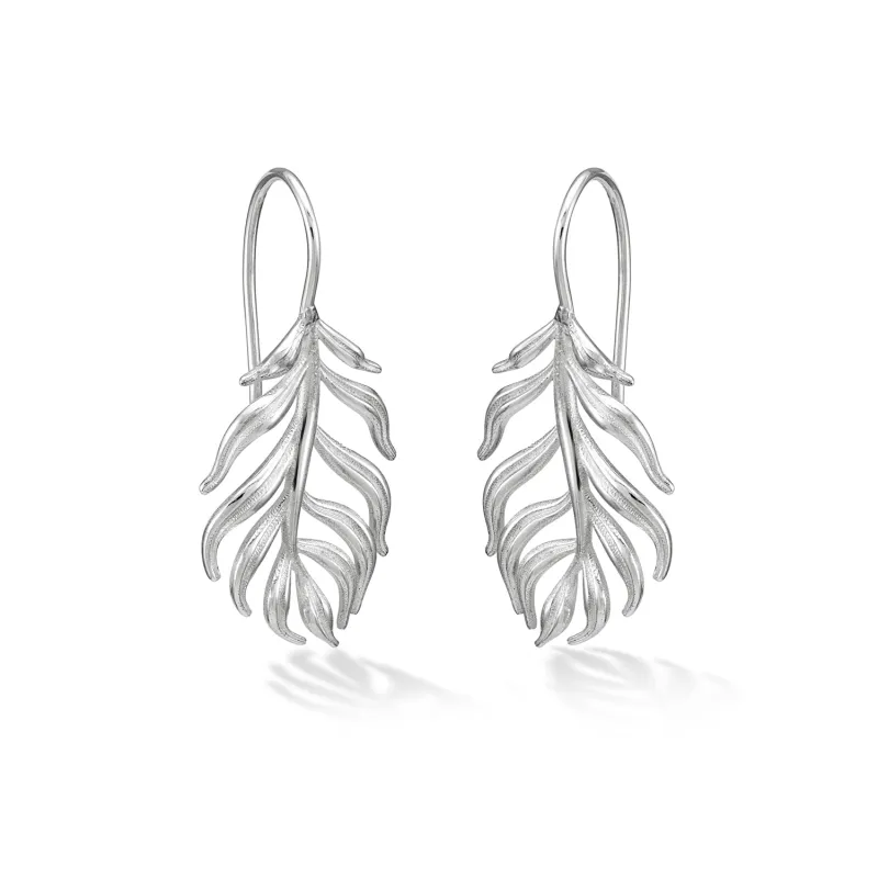 Long Angel Feather Drop Earrings sold by Dower & Hall