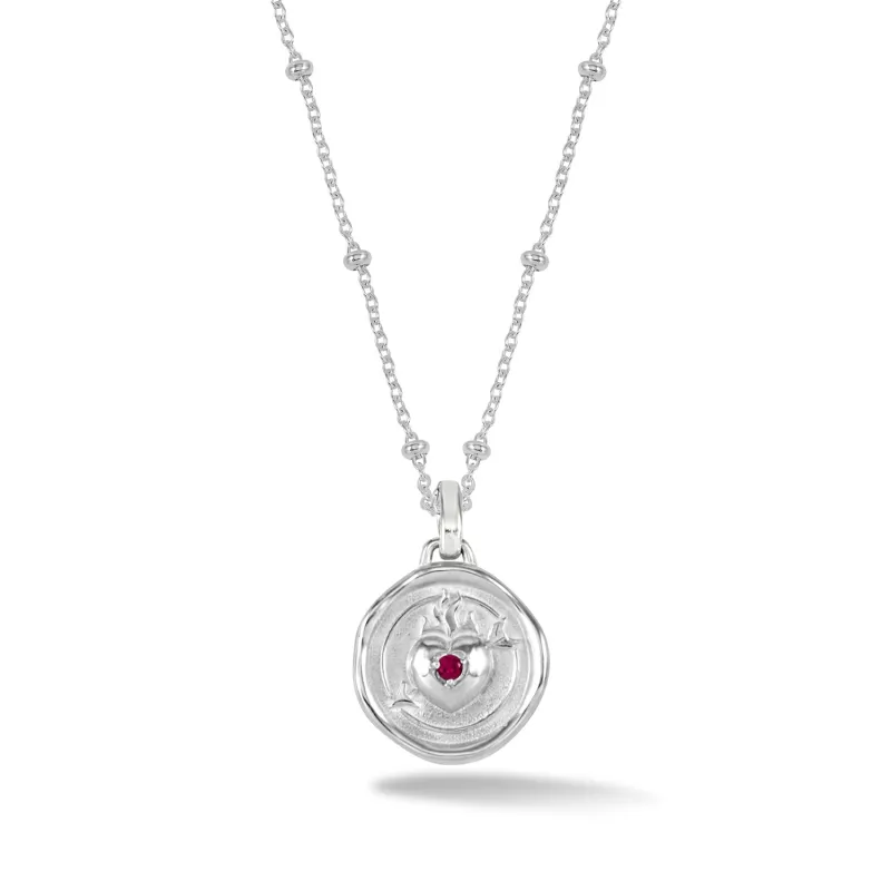 Flaming Heart Talisman Necklace made by Dower & Hall