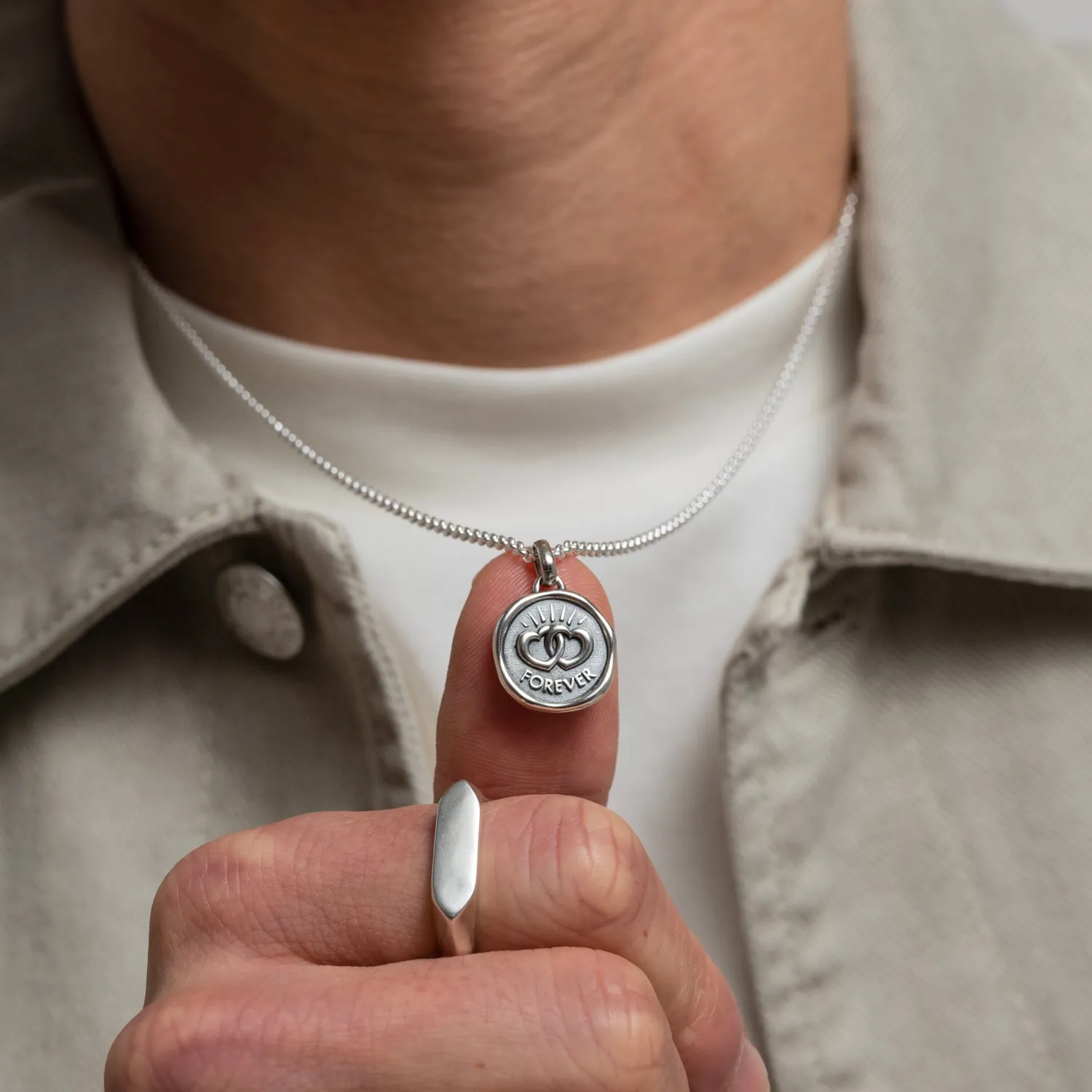 Men's Forever Hearts Talisman Necklace sold by Dower & Hall product image thumbnail 2