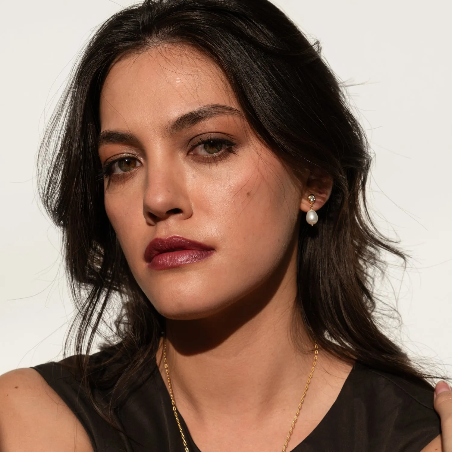 Timeless White Topaz & White Pearl Earrings sold by Dower & Hall product image thumbnail 5