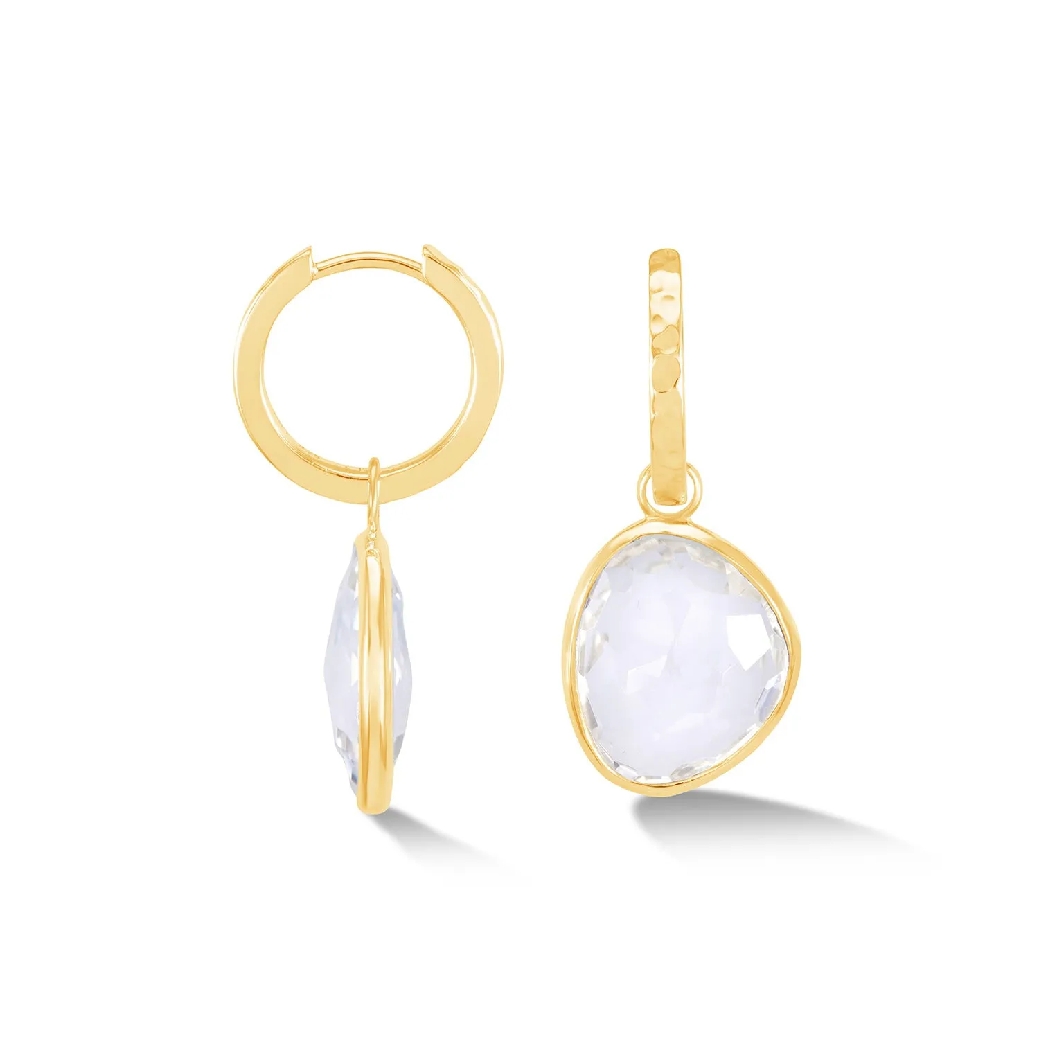 Rock Crystal Pebble Huggie Hoops sold by Dower & Hall product image thumbnail 4