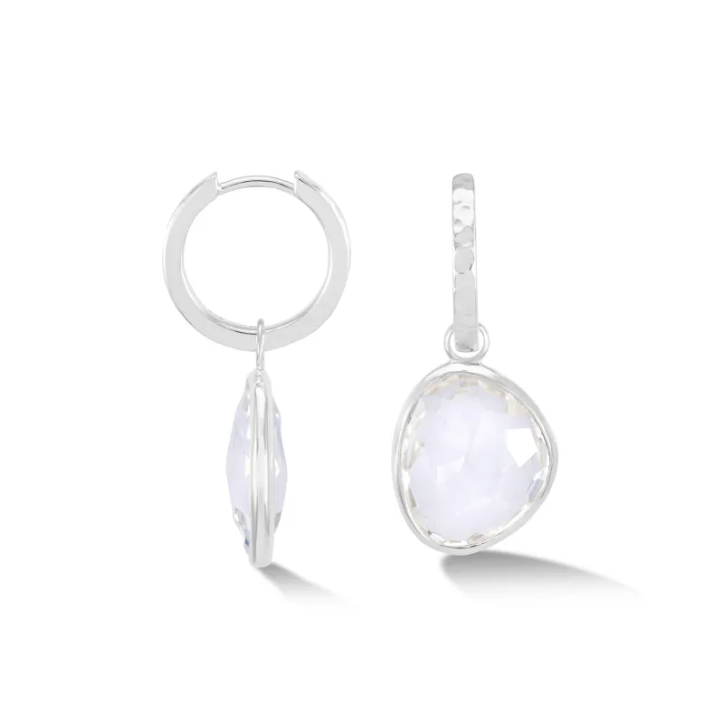 Rock Crystal Pebble Huggie Hoops sold by Dower & Hall