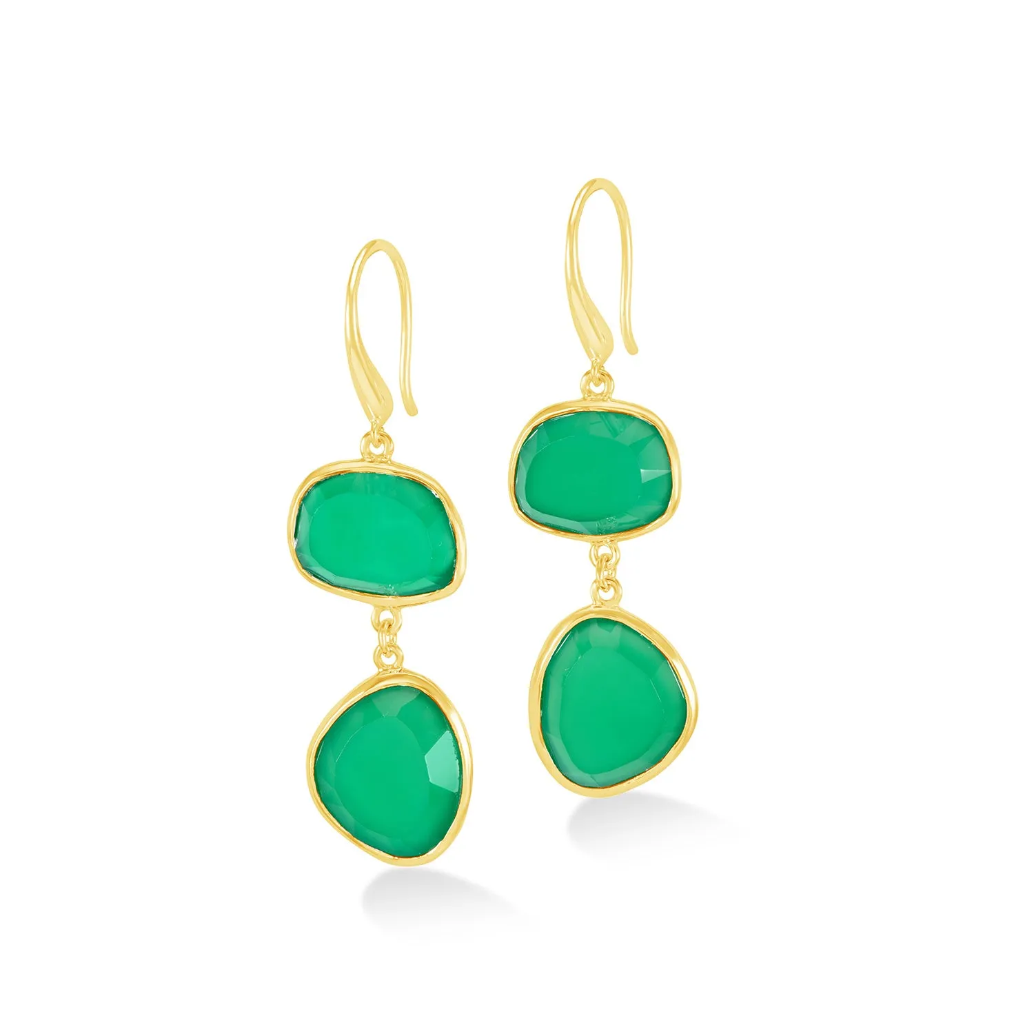 Green Onyx Pebble Drop Earrings sold by Dower & Hall