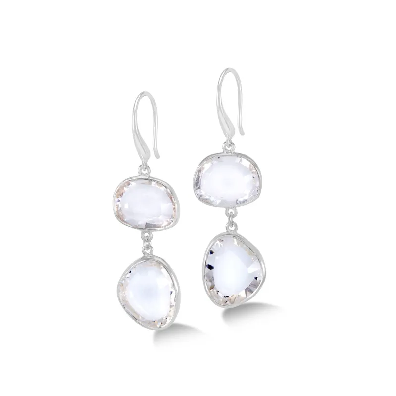 Rock Crystal Pebble Drop Earrings sold by Dower & Hall