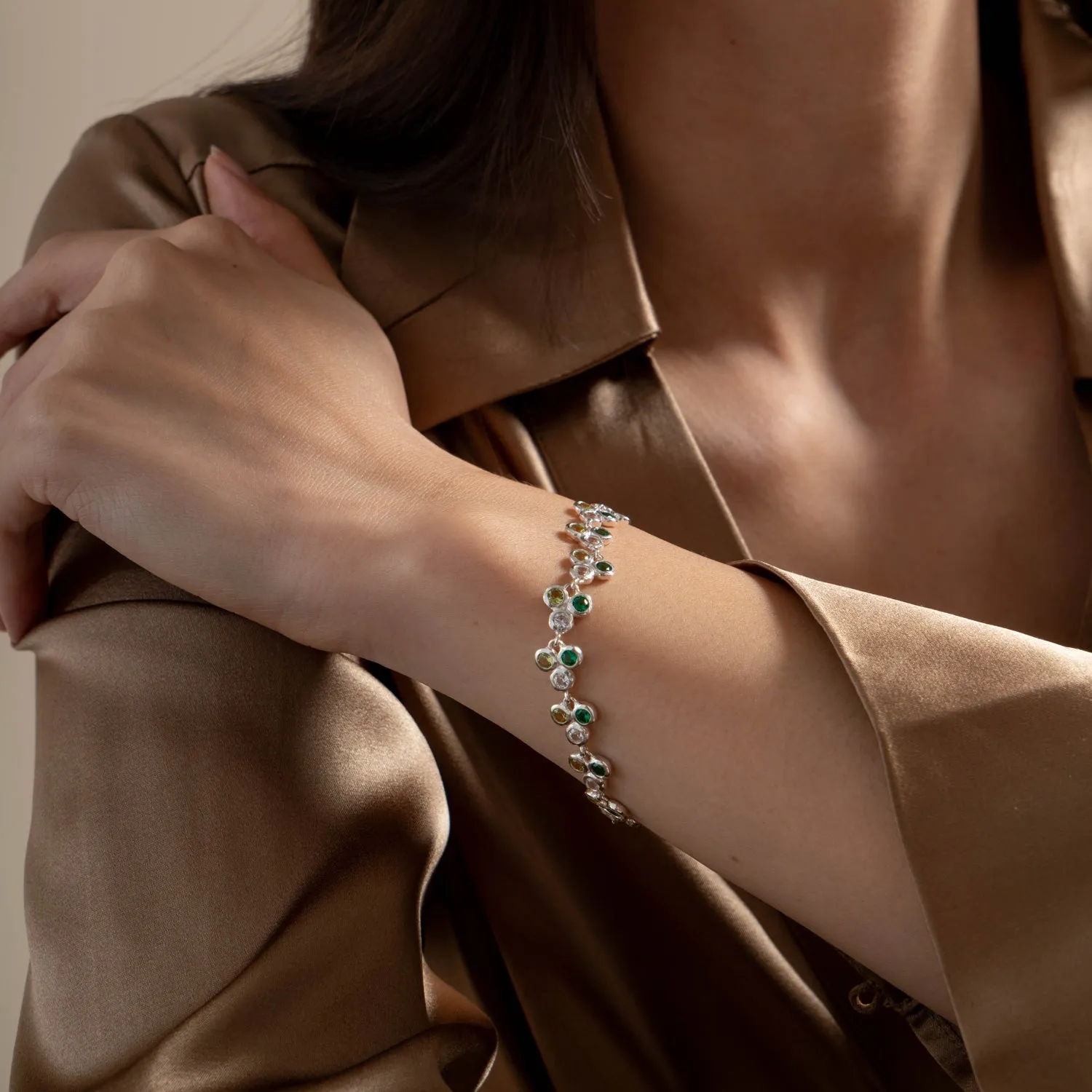 Greens Trio Array Line Bracelet sold by Dower & Hall product image thumbnail 2