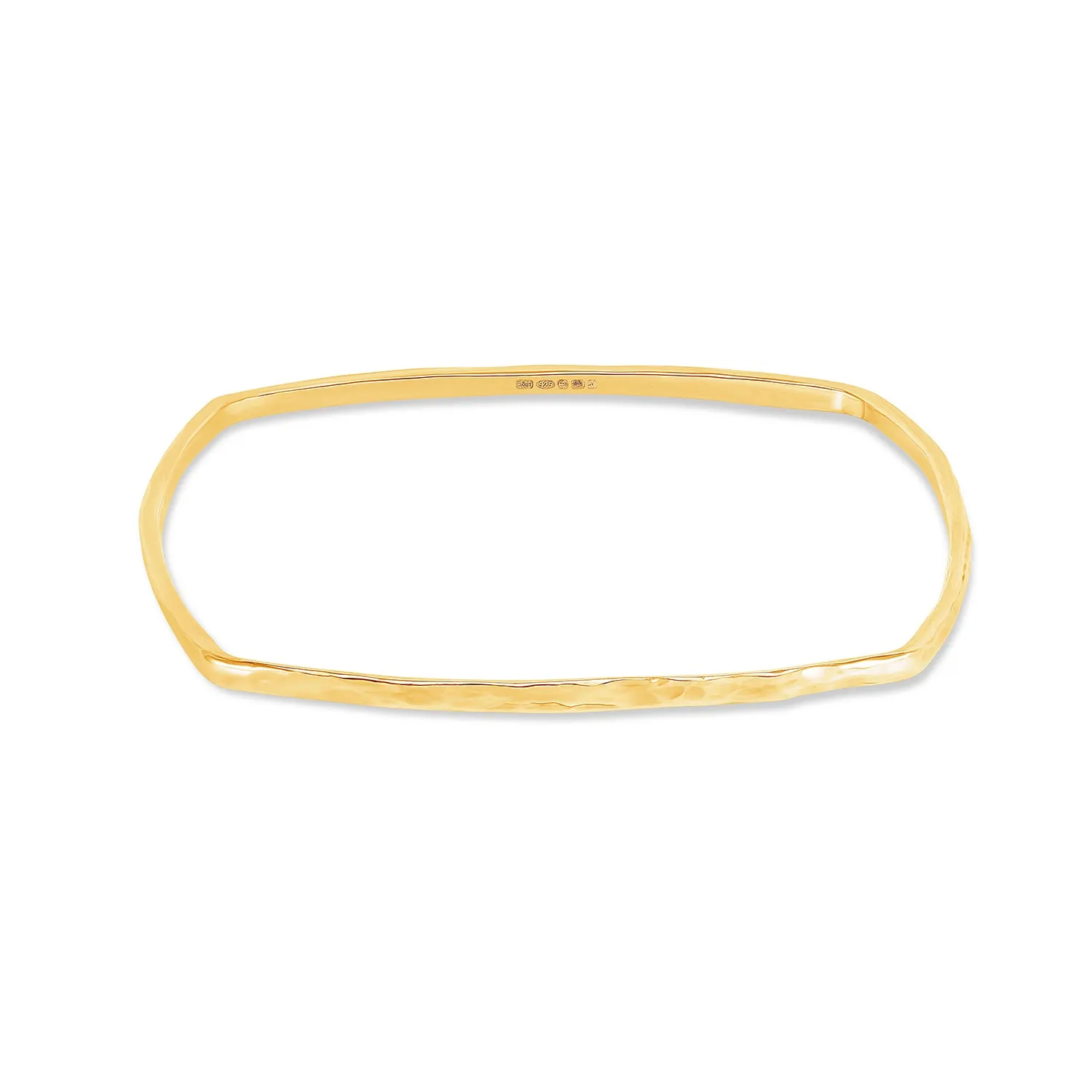 3mm Hammered Cushion Nomad Bangle sold by Dower & Hall