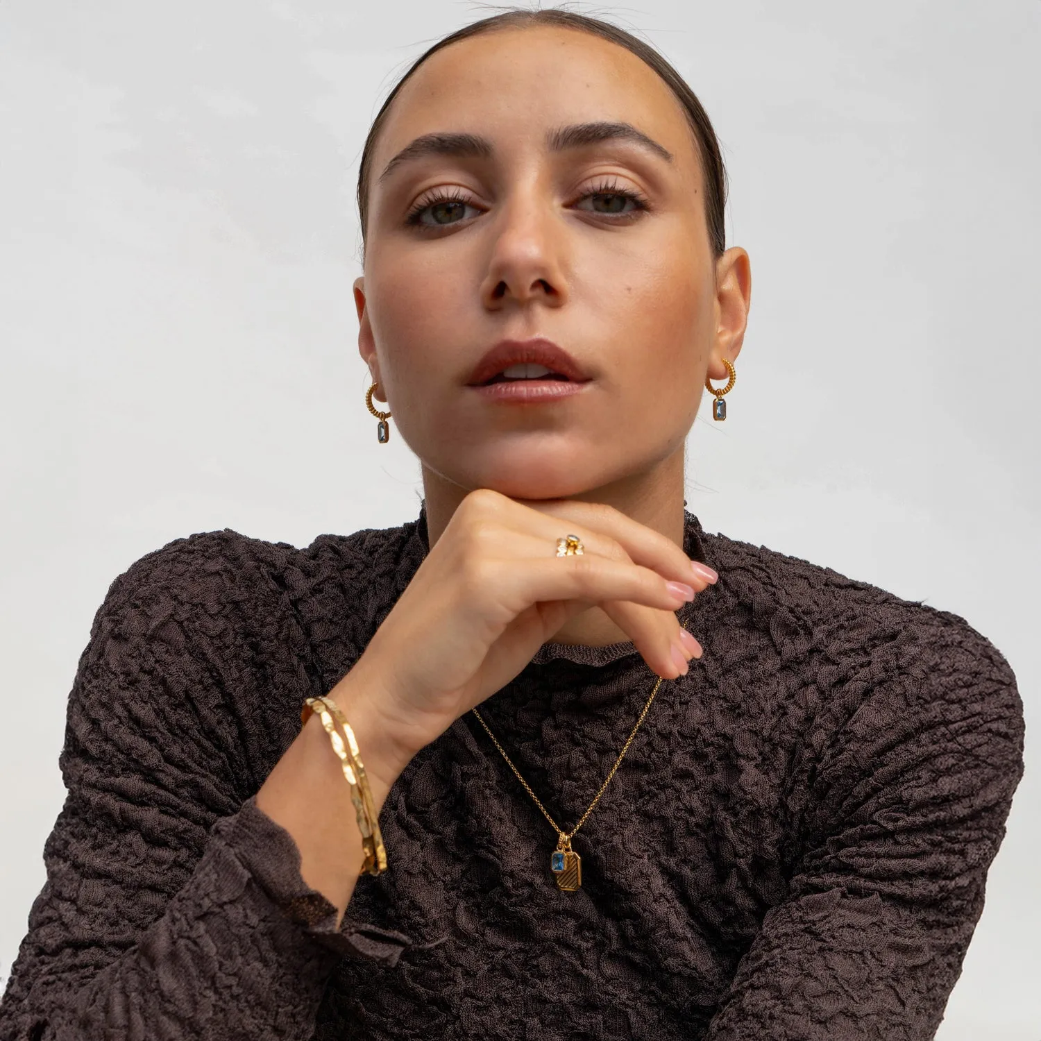 3mm Hammered Cushion Nomad Bangle sold by Dower & Hall product image thumbnail 2