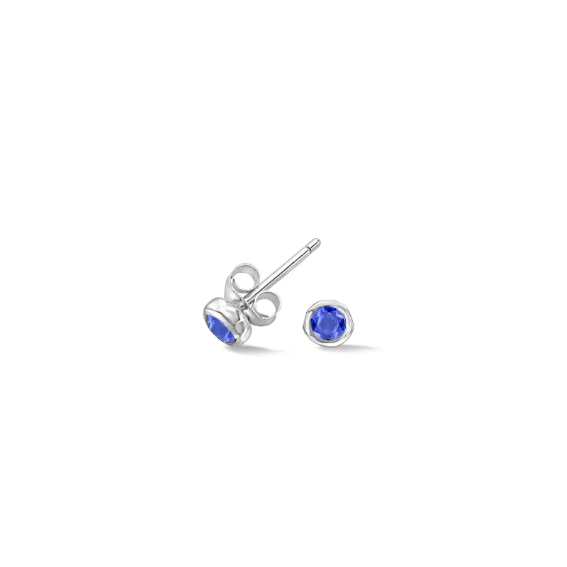 3mm Blue Spinel Dewdrop Studs sold by Dower & Hall