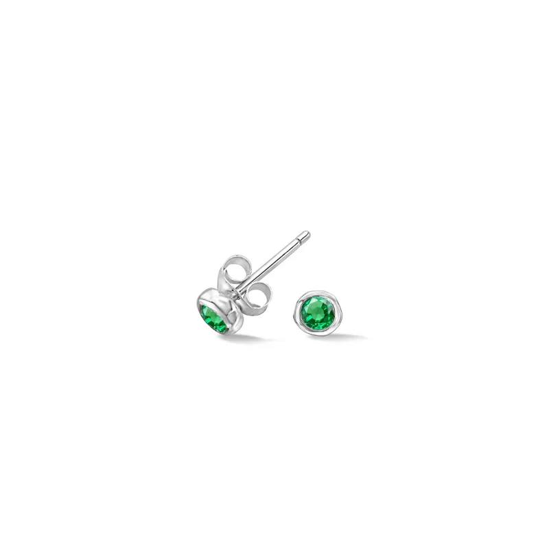 3mm Green Garnet Dewdrop Studs sold by Dower & Hall
