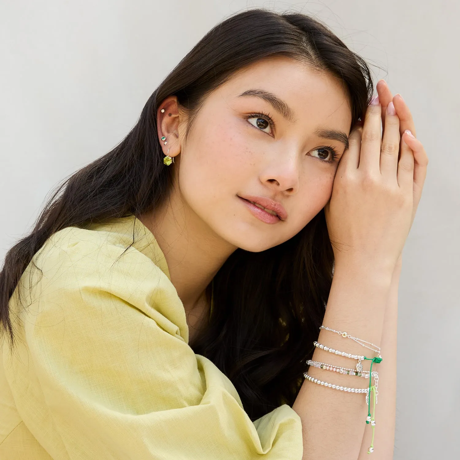 3mm Green Garnet Dewdrop Studs sold by Dower & Hall product image thumbnail 3