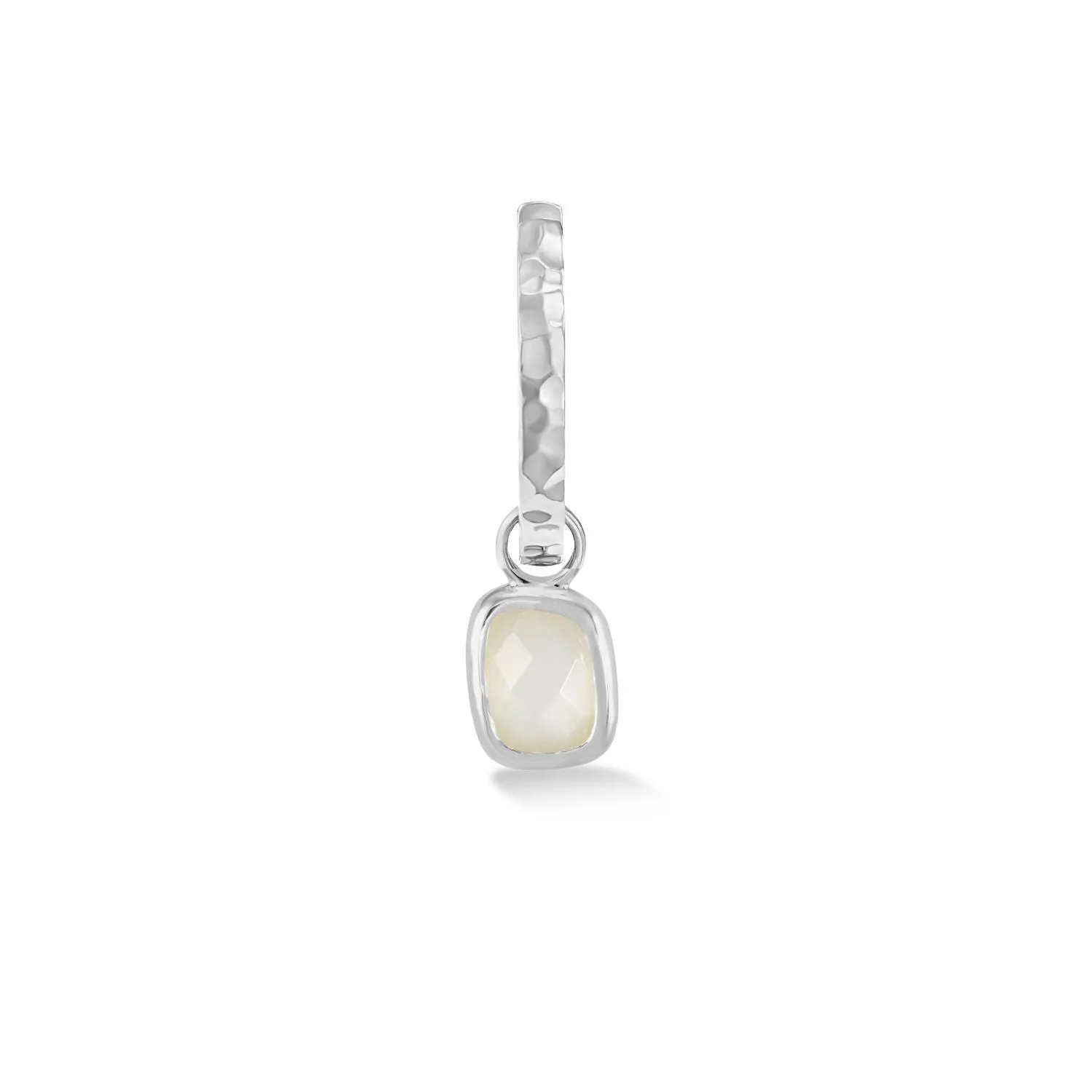 Men's Single Hoop with Moonstone Drop Earring sold by Dower & Hall