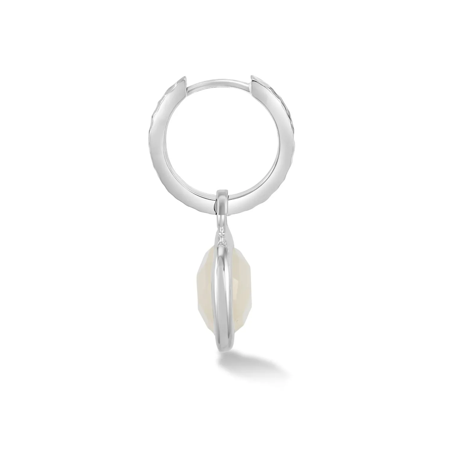 Men's Single Hoop with Moonstone Drop Earring sold by Dower & Hall product image thumbnail 3