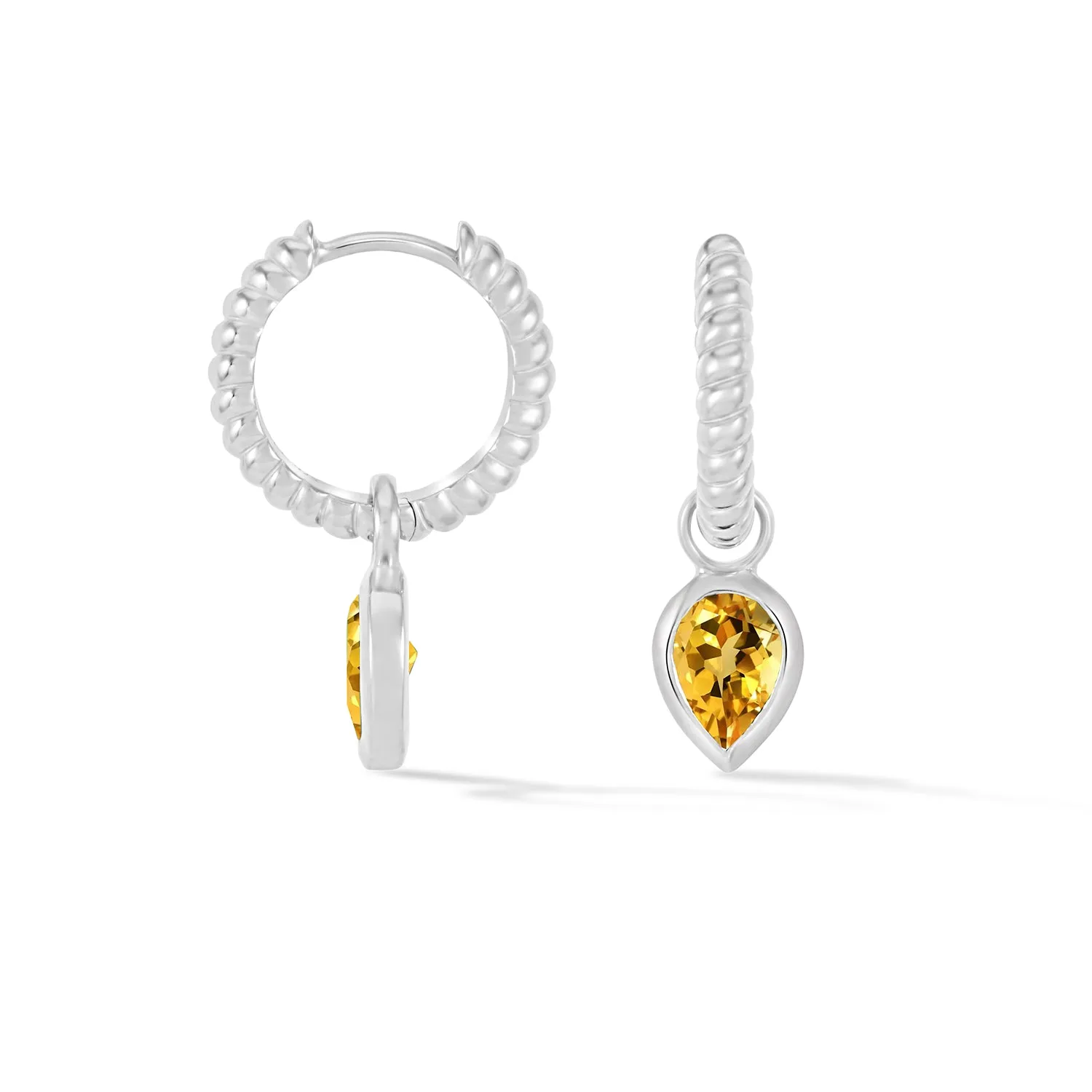 Citrine Twist Huggie Charm Hoops sold by Dower & Hall product image thumbnail 5