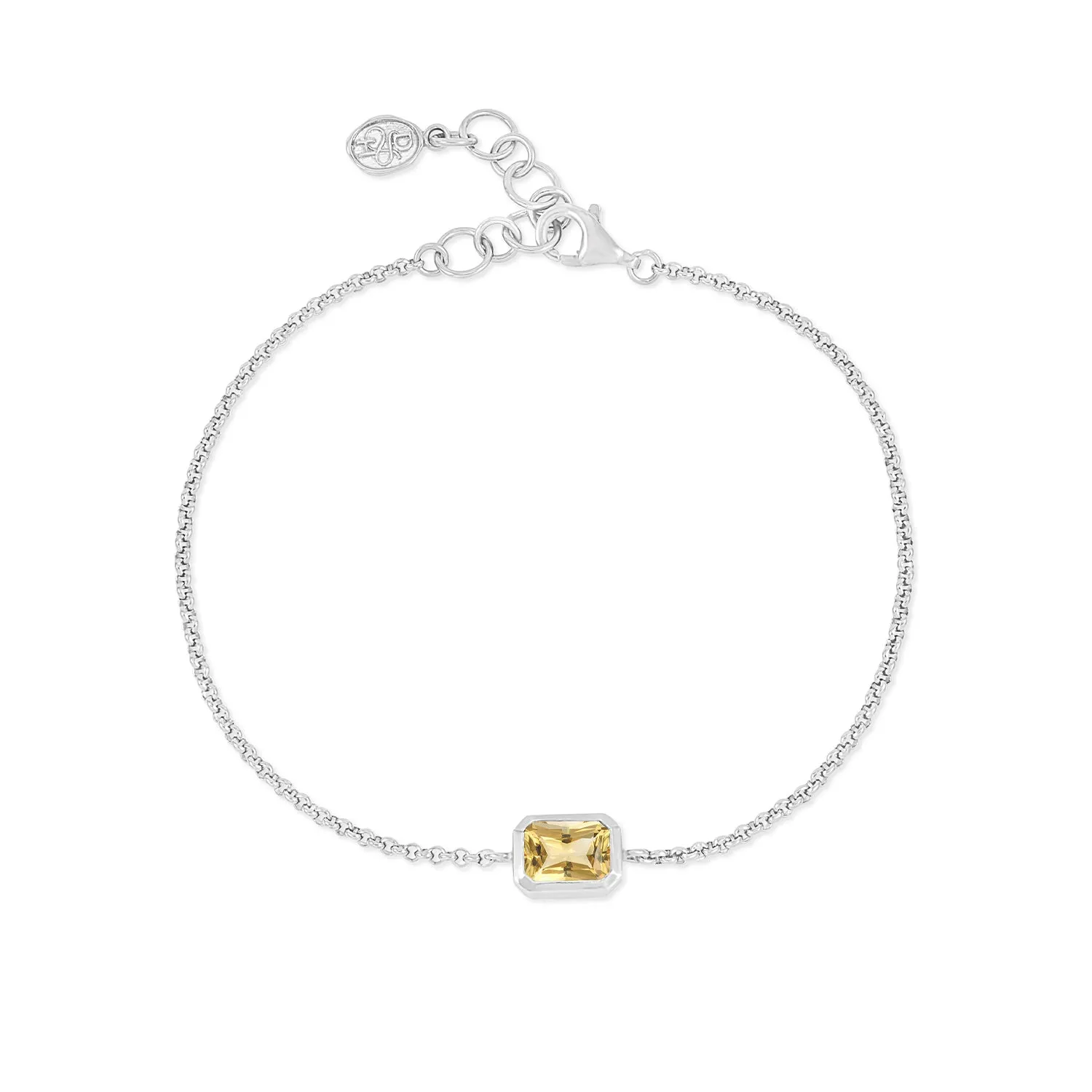 Citrine Octagon Chain Bracelet sold by Dower & Hall