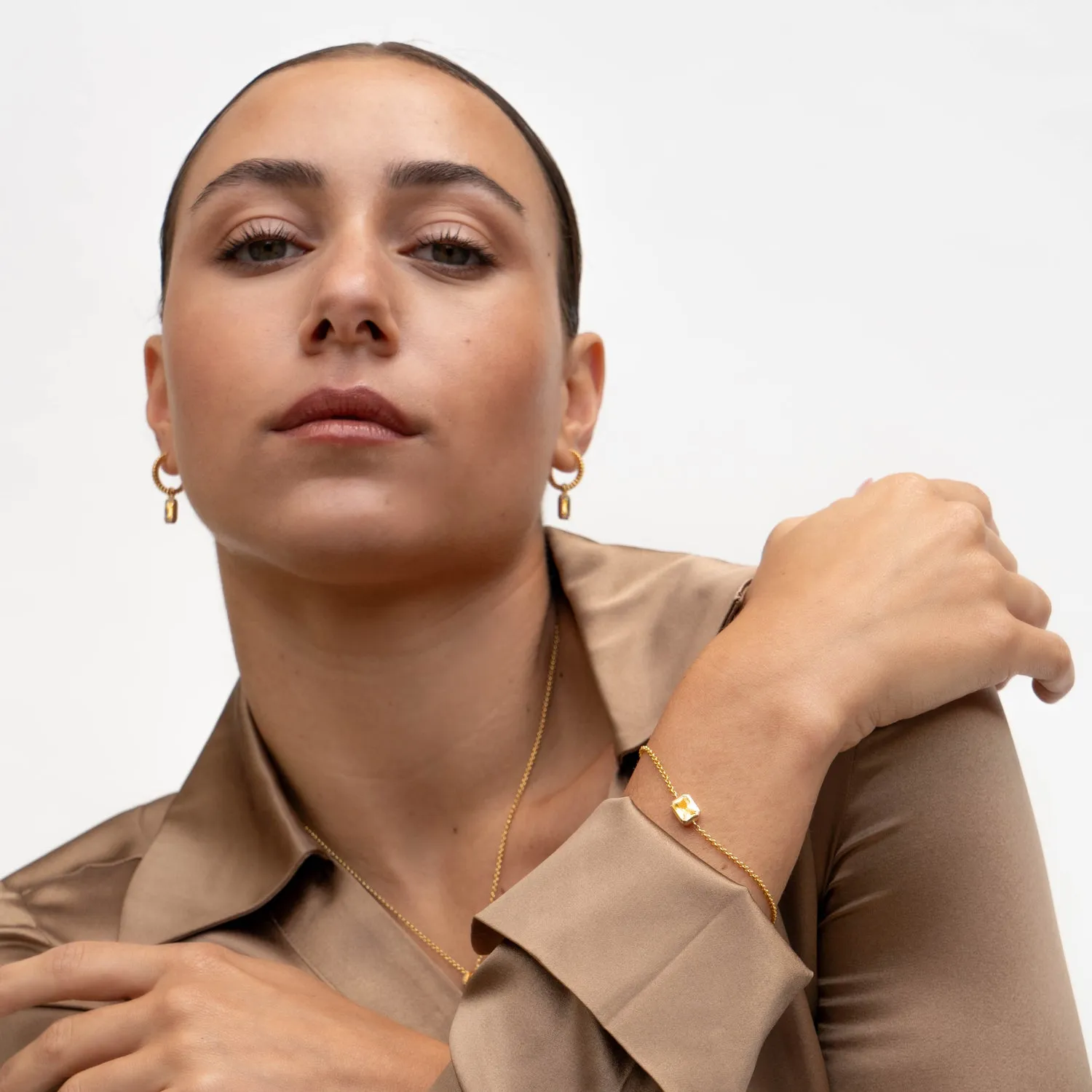 Citrine Octagon Chain Bracelet sold by Dower & Hall product image thumbnail 3