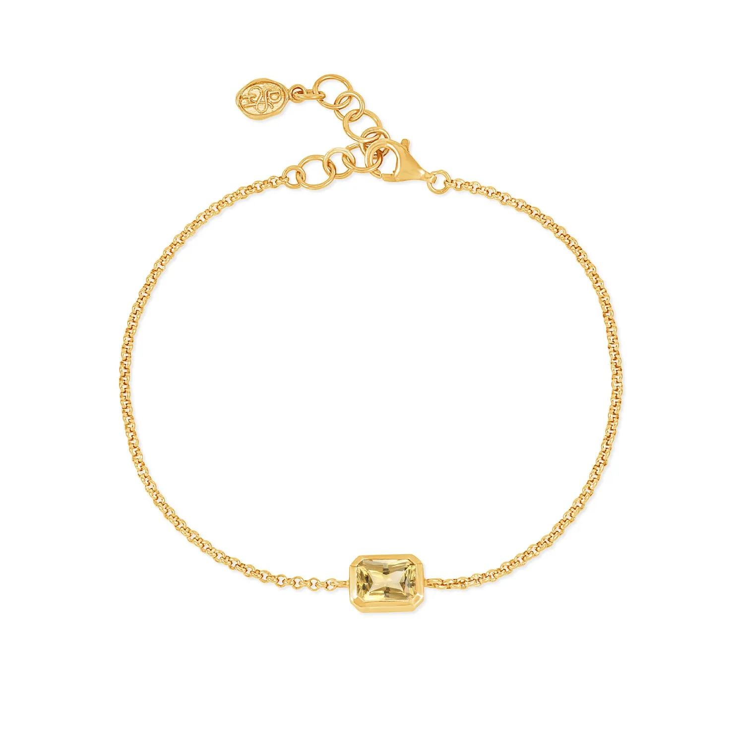 Citrine Octagon Chain Bracelet sold by Dower & Hall product image thumbnail 4