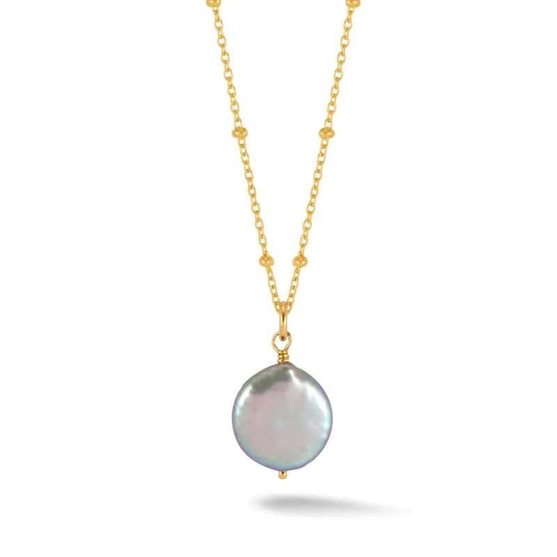 Dove Grey Biwa Pearl Pendant sold by Dower & Hall