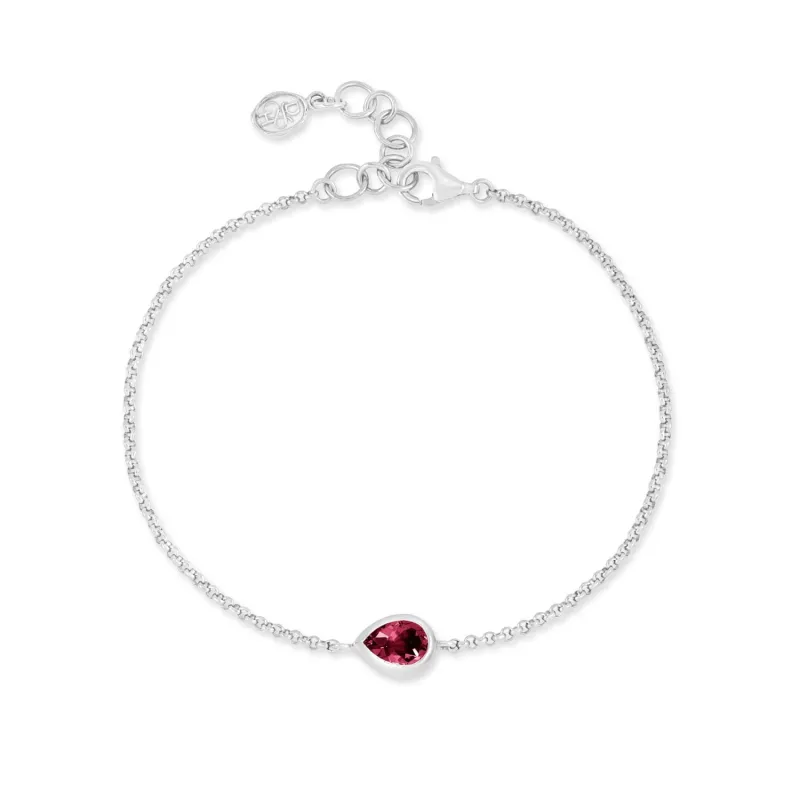 Garnet Pear Chain Bracelet sold by Dower & Hall