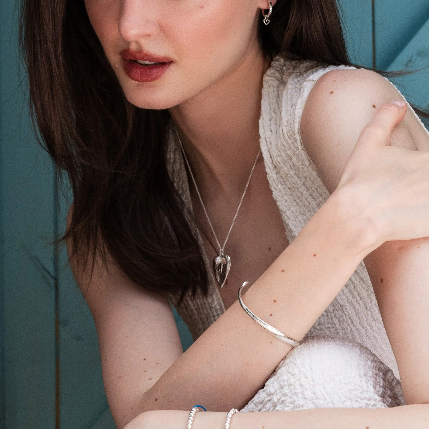 Cherished Hearts Pearl Necklace sold by Dower & Hall product image thumbnail 4