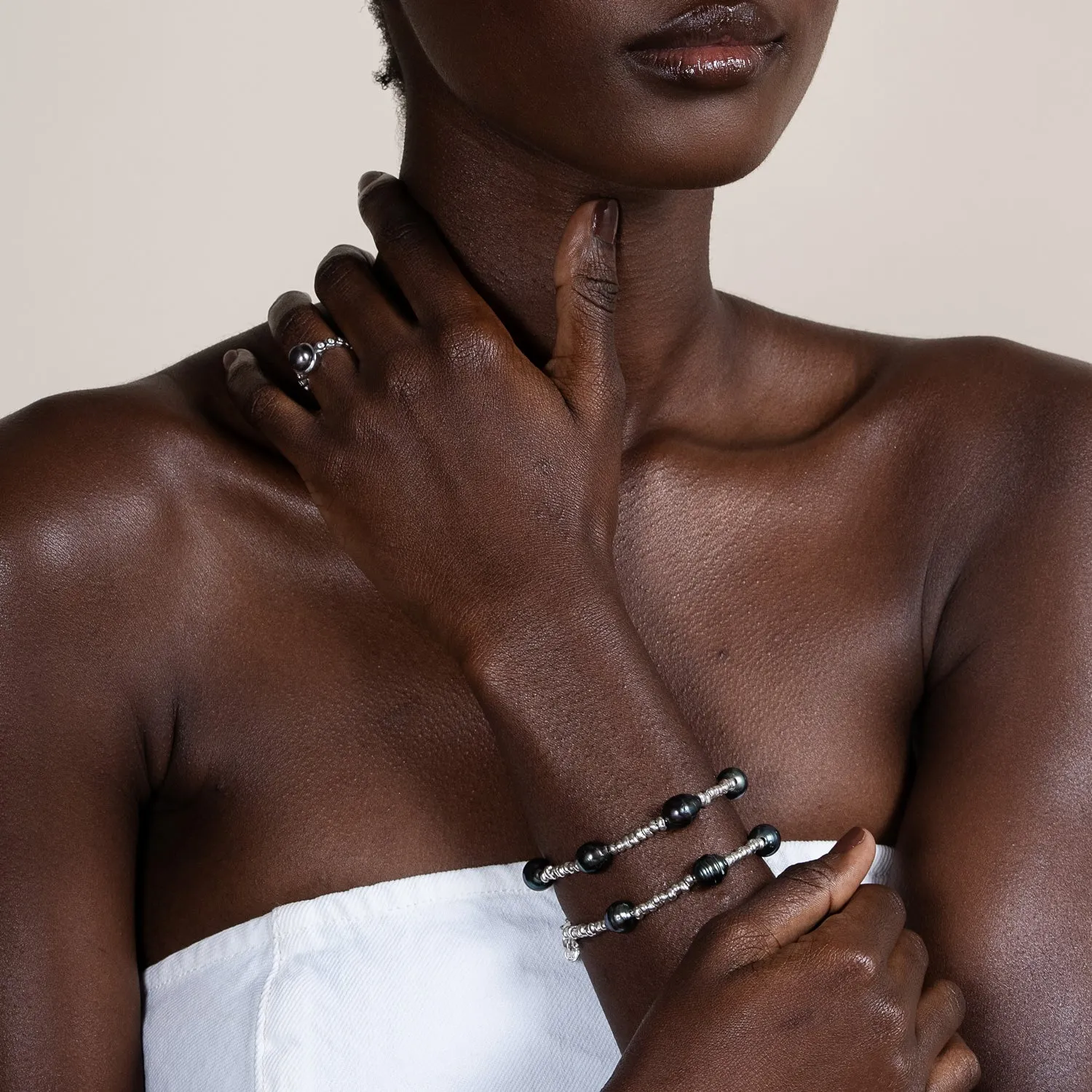 Nomad Nuggets & Tahitian Pearl Bracelet sold by Dower & Hall product image thumbnail 2
