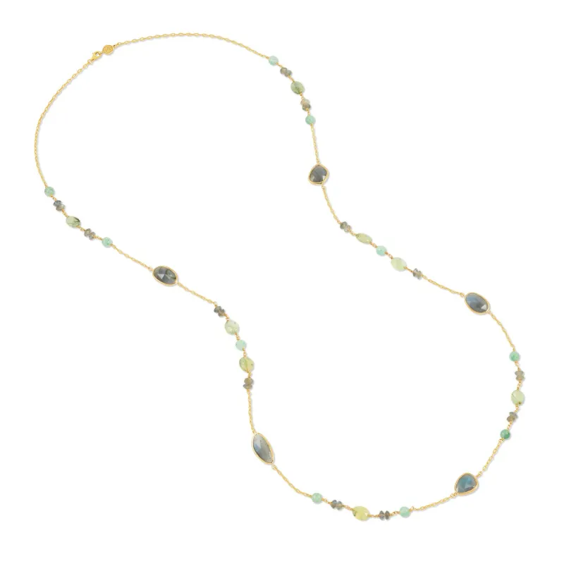 Labradorite, Prehnite & Agate Array Necklace sold by Dower & Hall