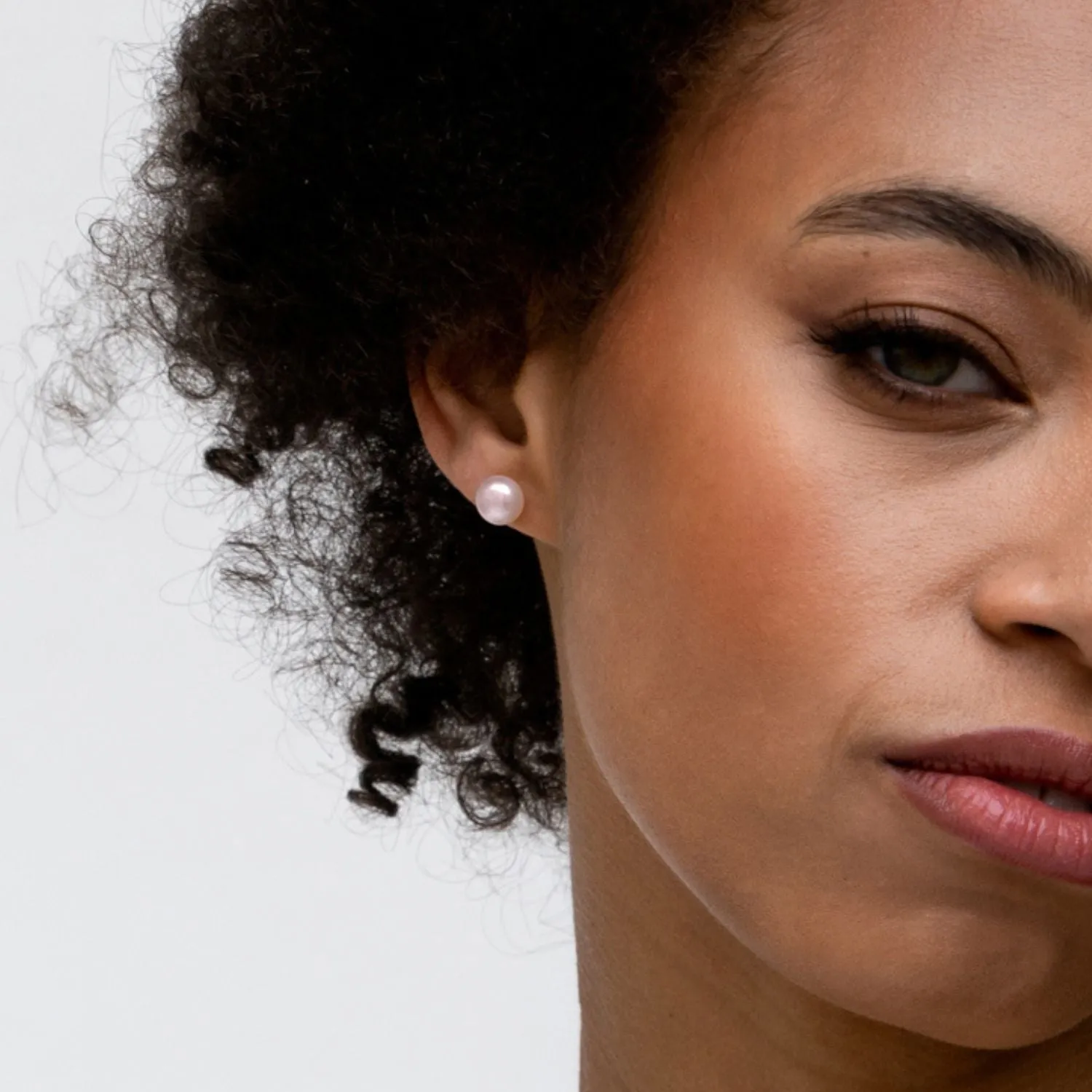 Pink Timeless Freshwater Pearl Studs sold by Dower & Hall product image thumbnail 3