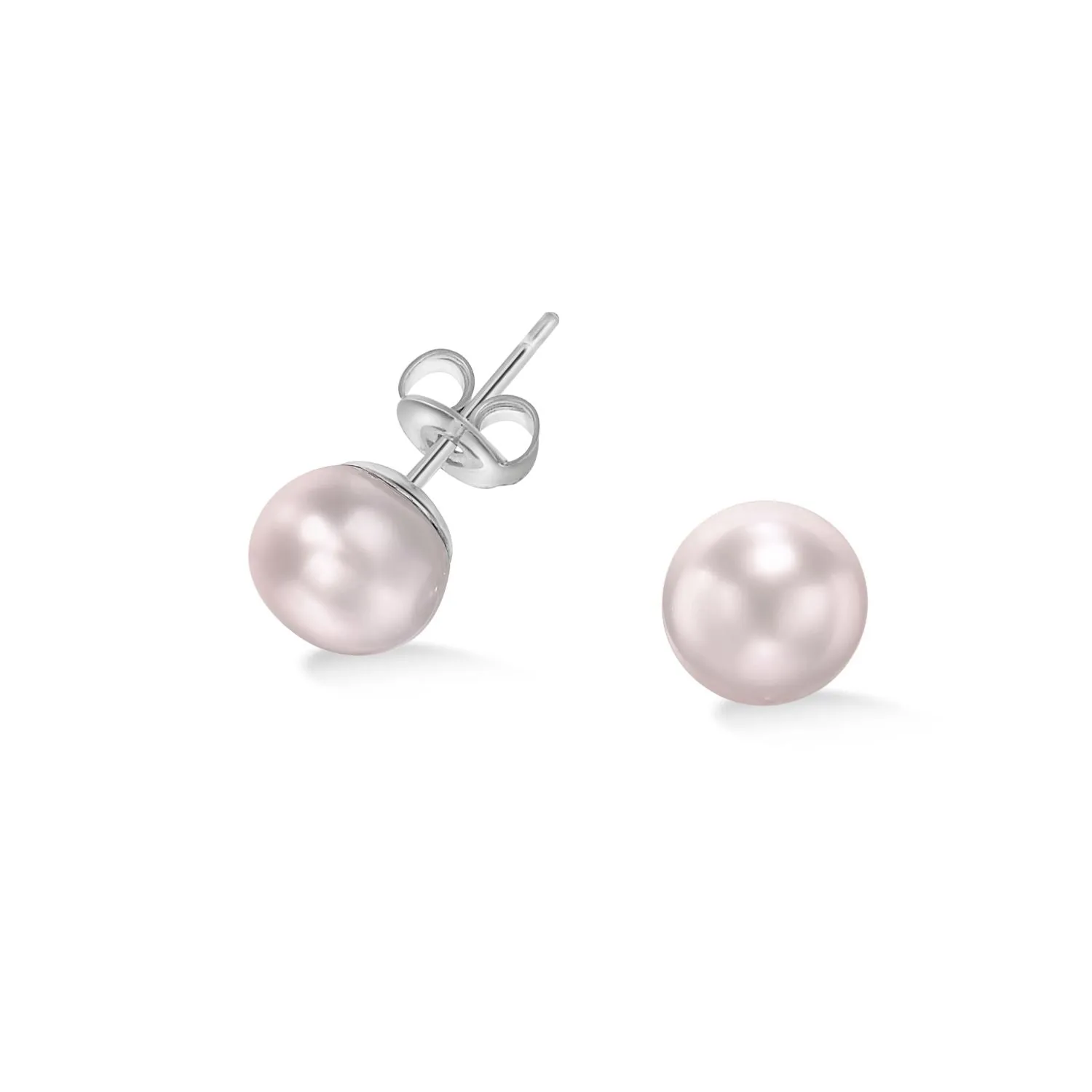 Pink Timeless Freshwater Pearl Studs sold by Dower & Hall